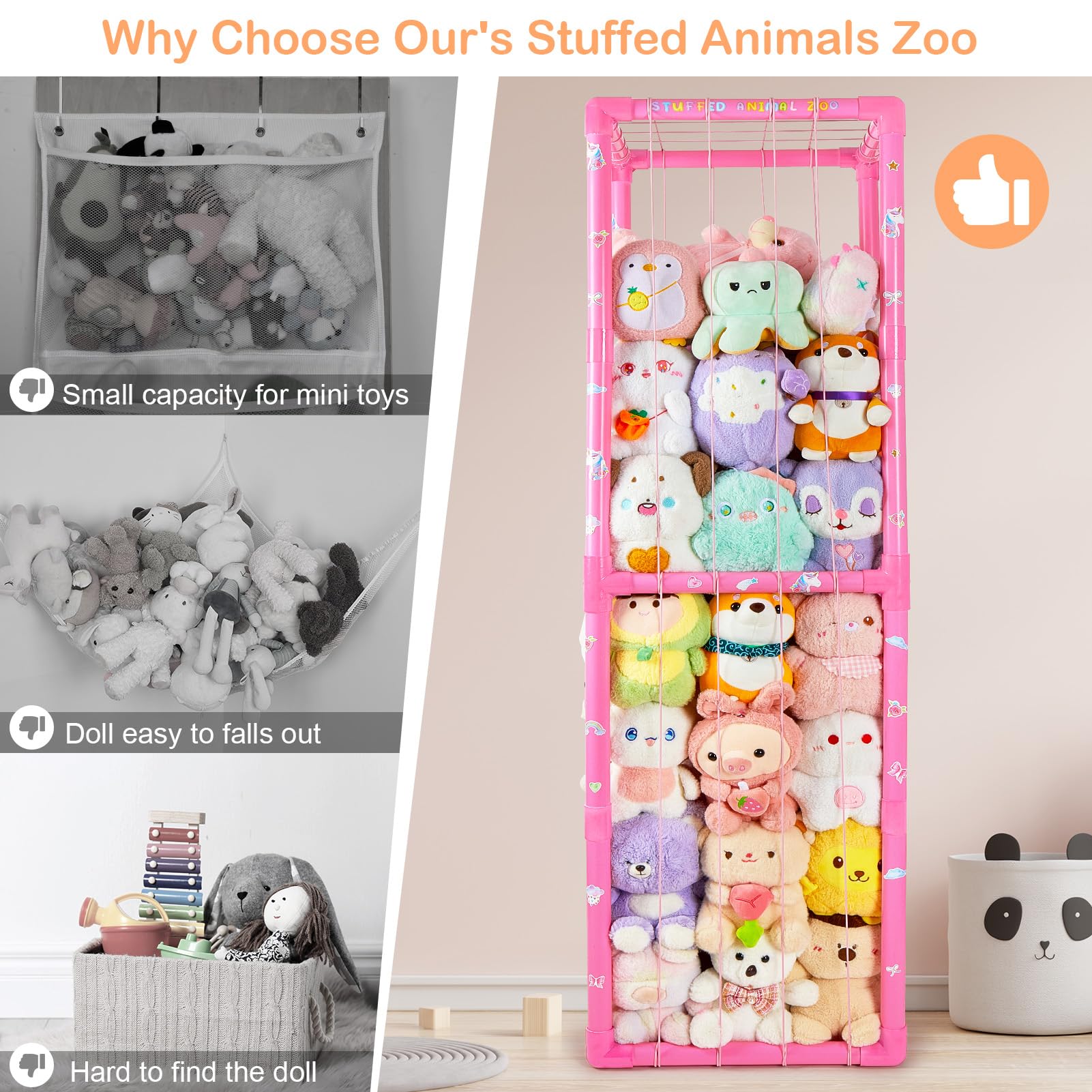 Fiobee Zoo storage cage design saves vertical space for playful bedrooms.