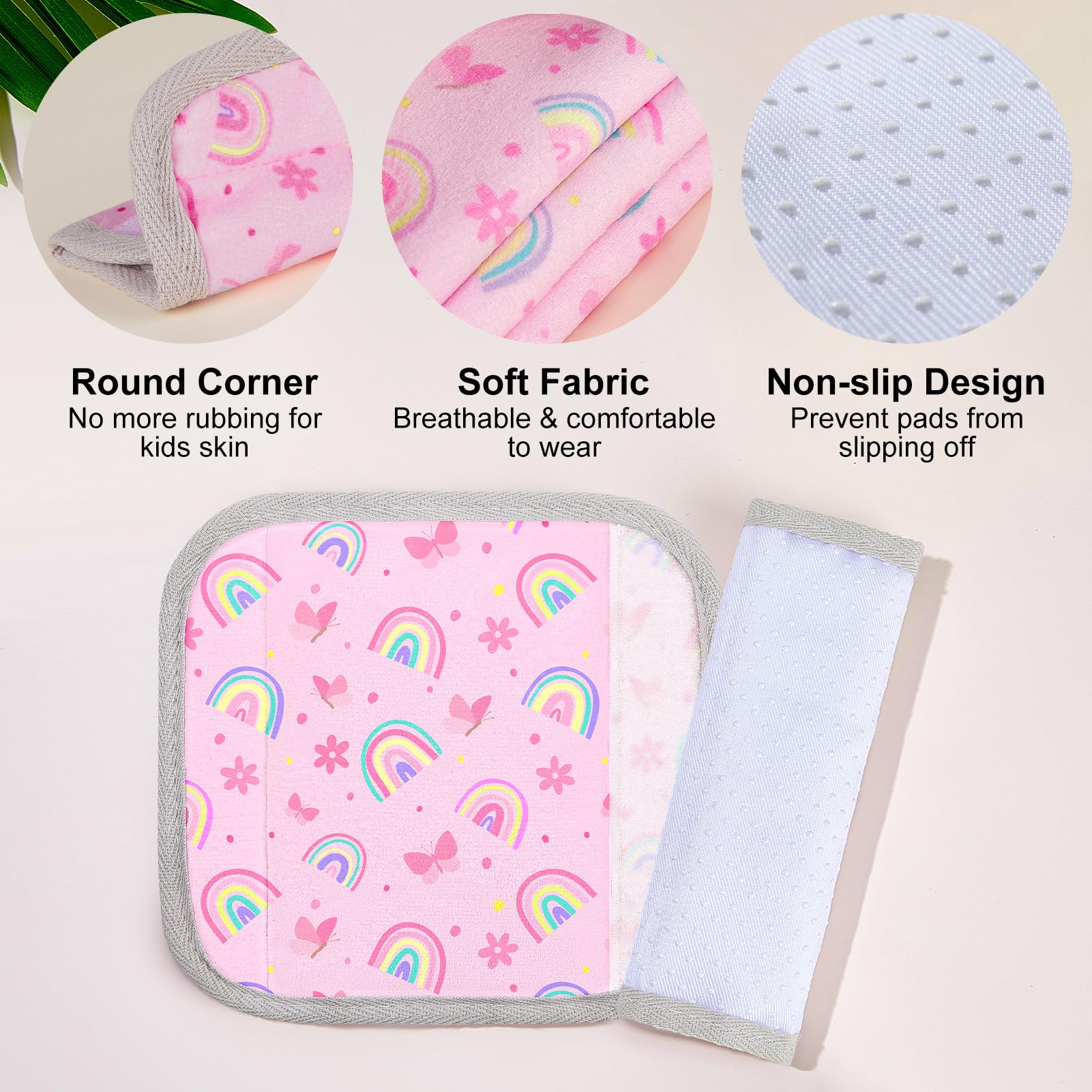 FIODAY seat belt cover colorful pattern adds cheerful look