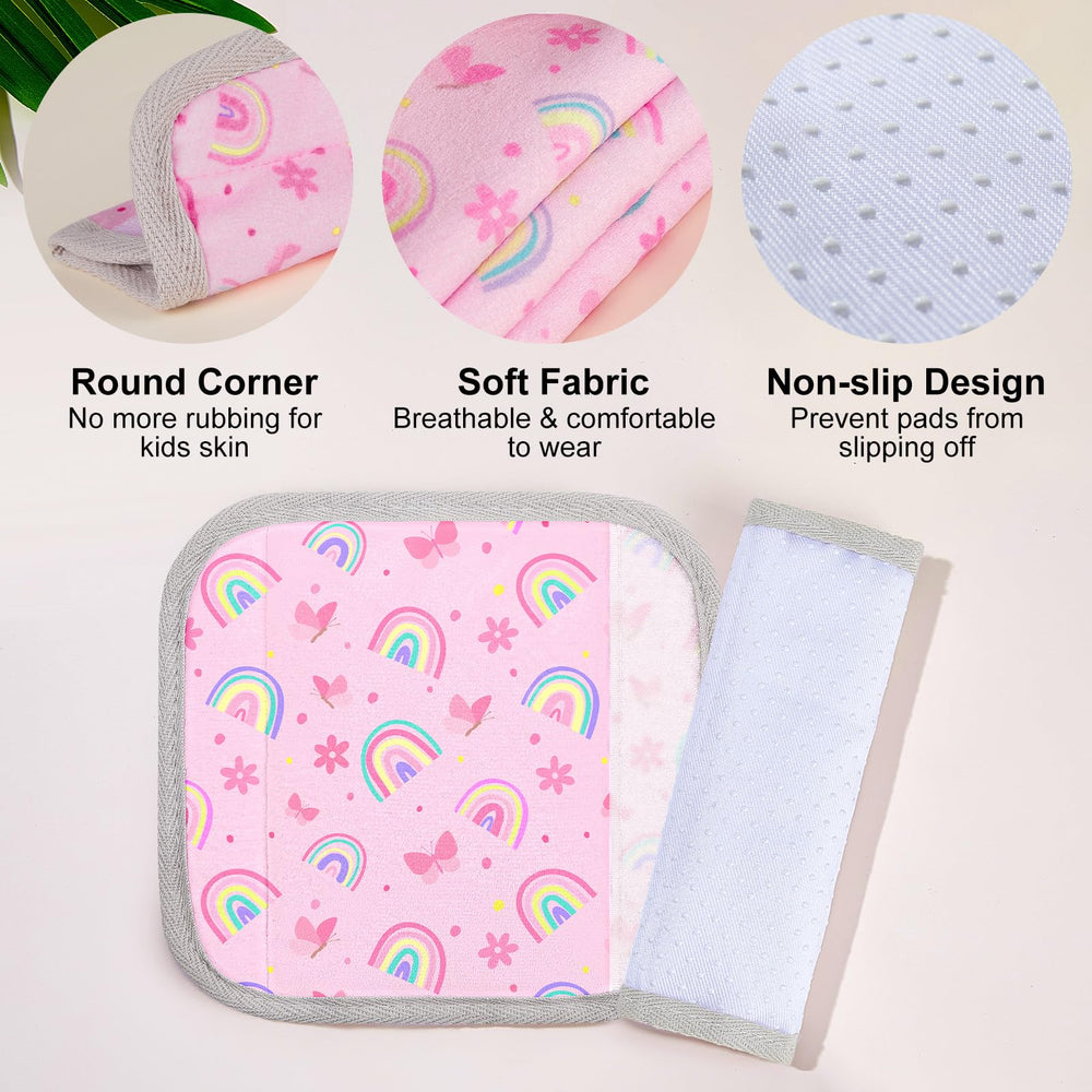 FIODAY seat belt cover colorful pattern adds cheerful look