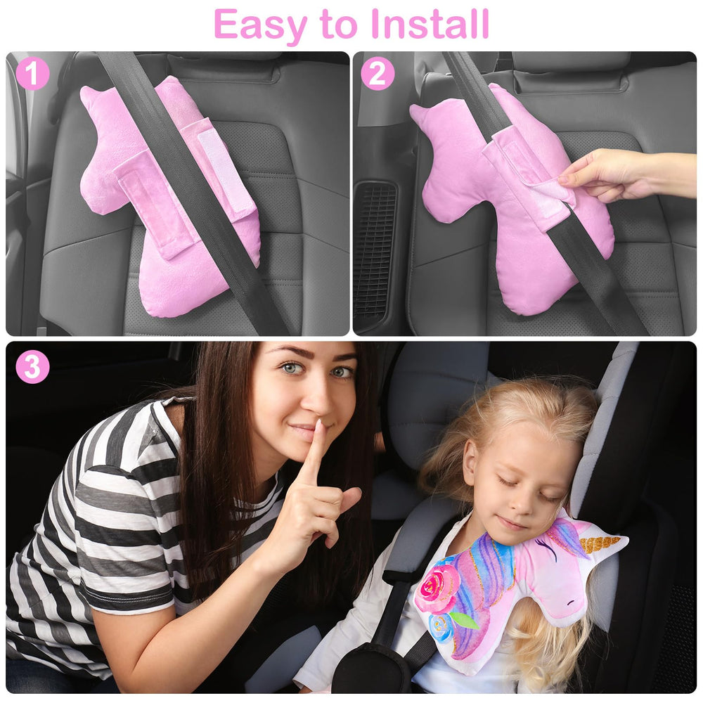 FIODAY seatbelt cover attaches with stick tape for easy setup.