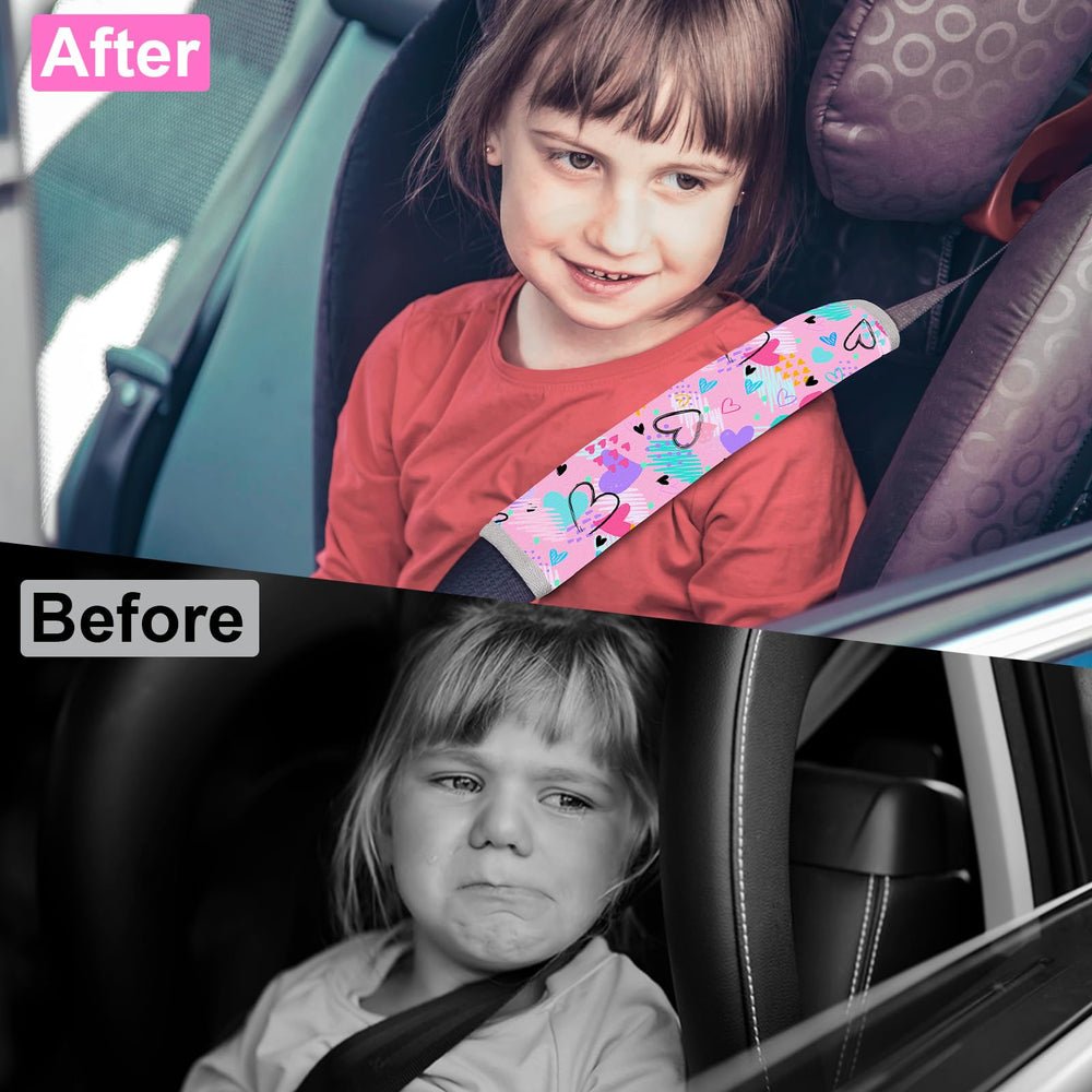 FIODAY seatbelt cover bright pattern design adds visual fun during car rides.