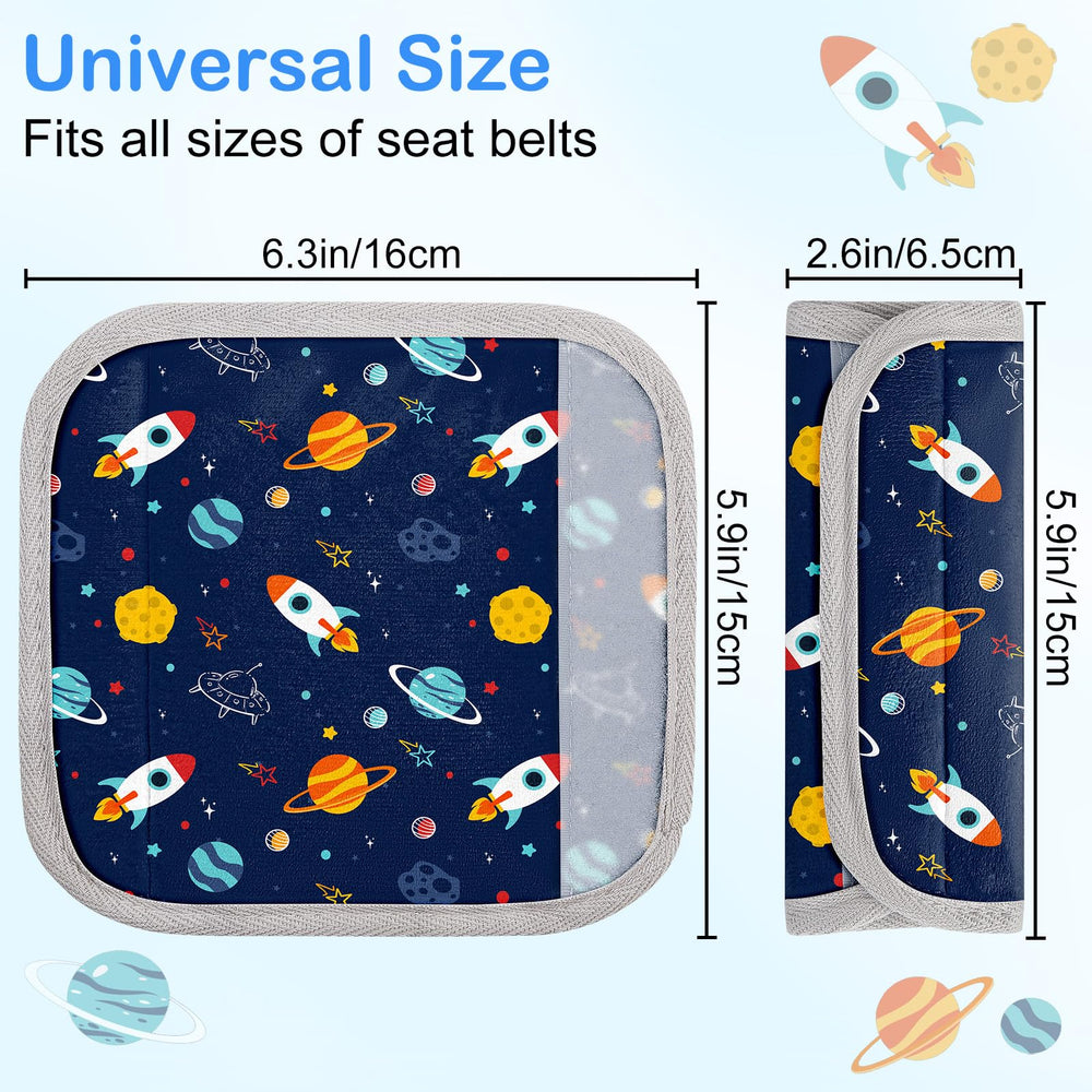 FIODAY colorful pattern seat belt cover design adds playful style and padding.