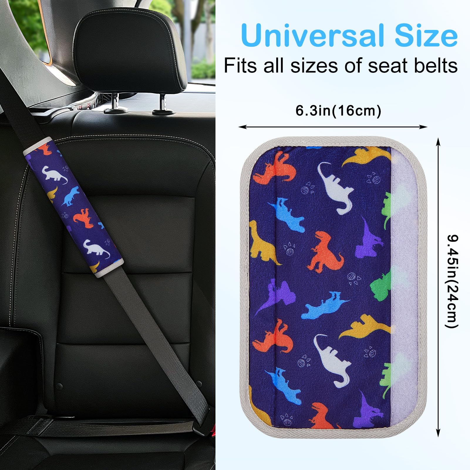 FIODAY machine-washable seat belt cover with soft-edge design for easy cleaning.