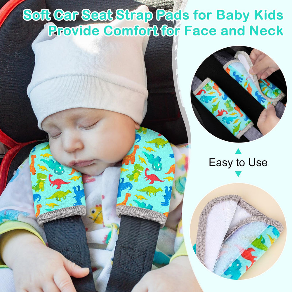 FIODAY seat belt cover on car seat demonstrates secure anti-slip feature during commutes.