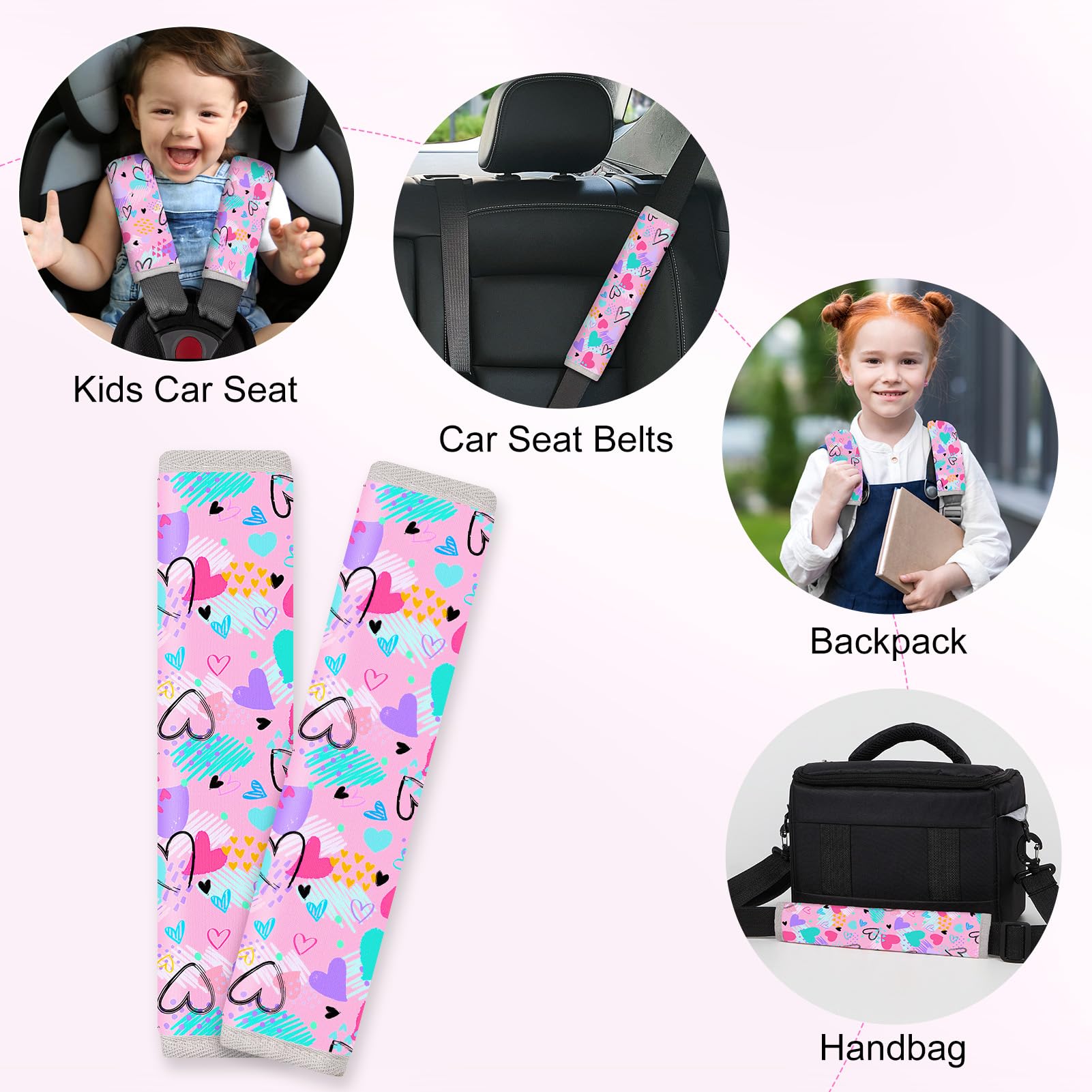 FIODAY seatbelt cover rounded corners protect delicate skin softly.