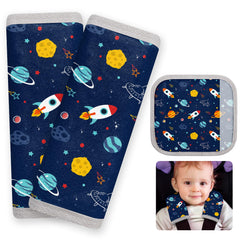 FIODAY seat belt cover pad closeup showing soft fabric for baby's comfort during car rides.