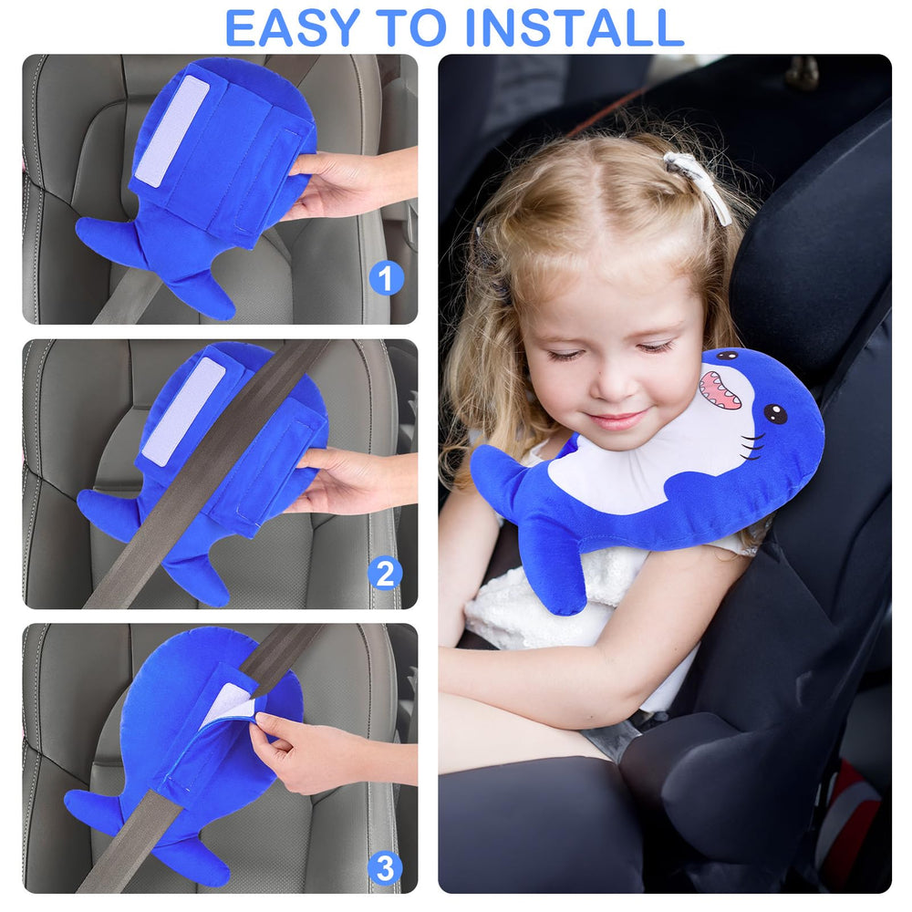 FIODAY seatbelt covers easy installation image shows quick fit on standard car belts.