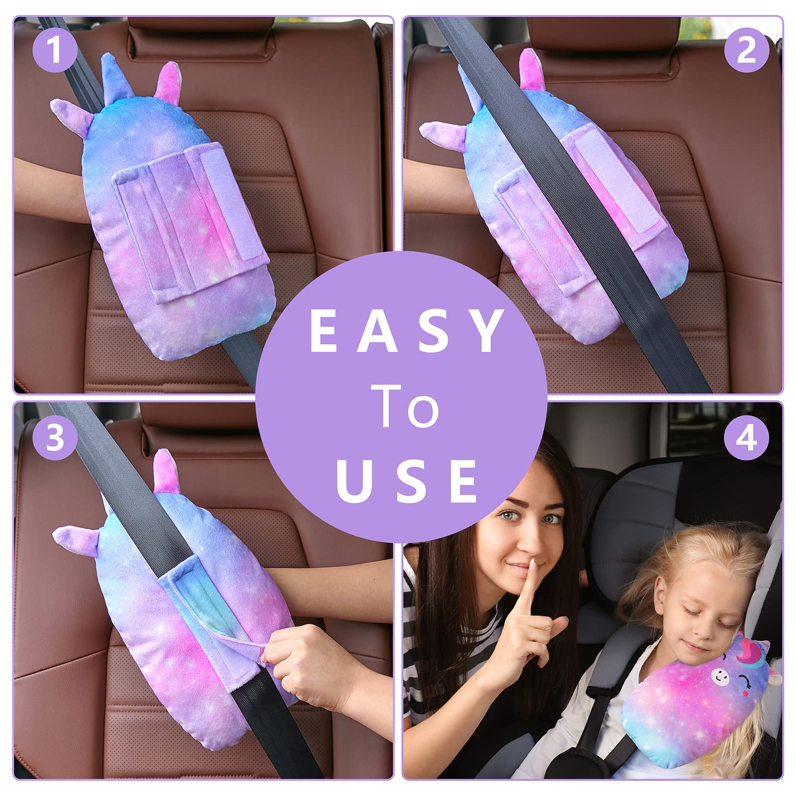 FIODAY unicorn seatbelt pillow ready for washing and care