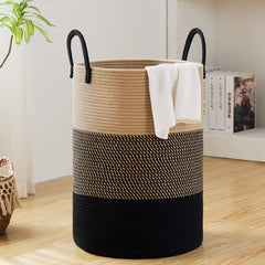 Fiona's magic 100L hamper tall basket—spacious storage for clothes and blankets.