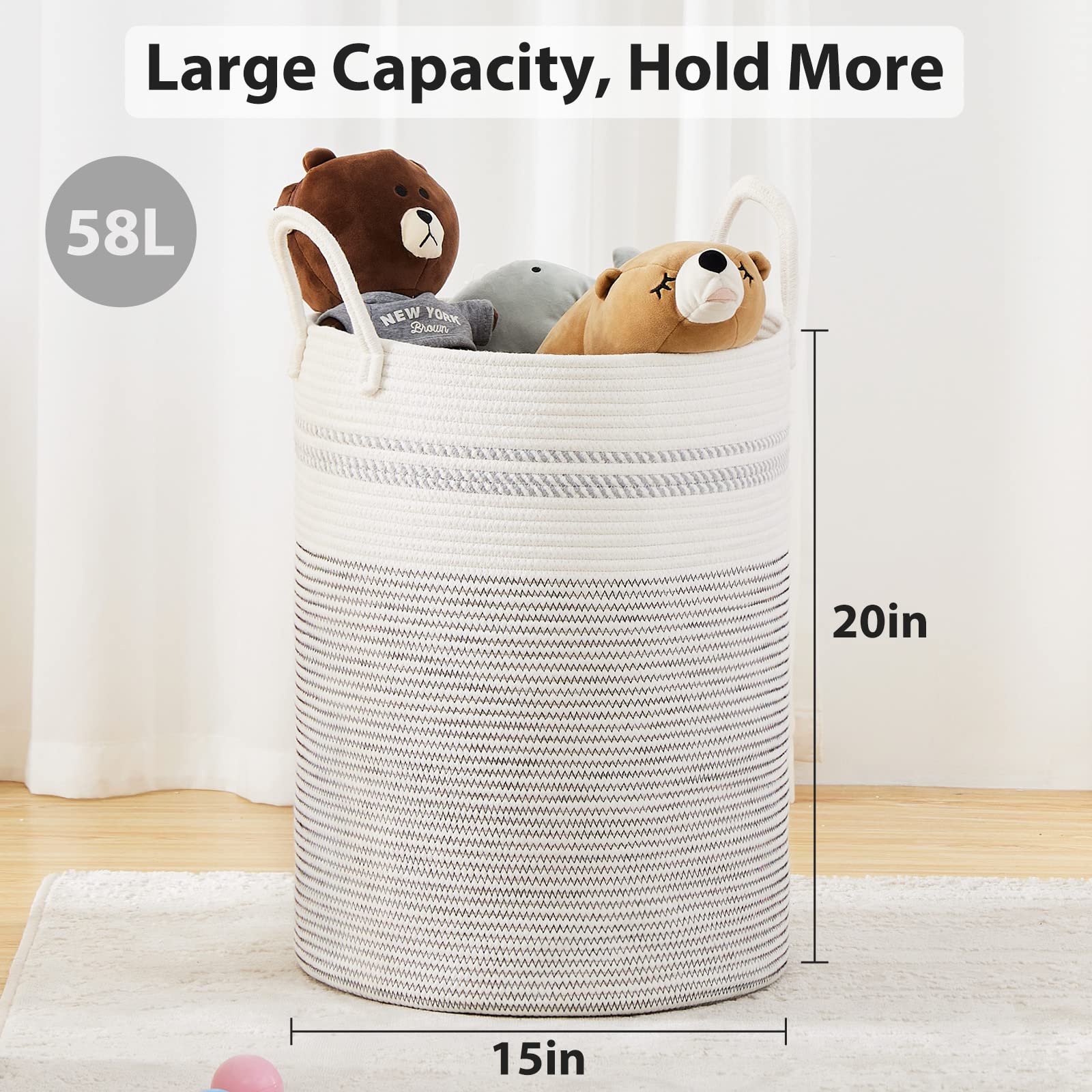 Collapsed Fiona's magic 58L hamper demonstrates easy storage when not in use