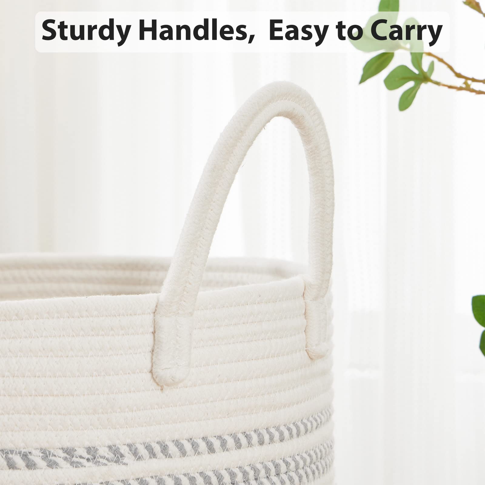 In living room, Fiona's magic 58L hamper adds boho charm while organizing
