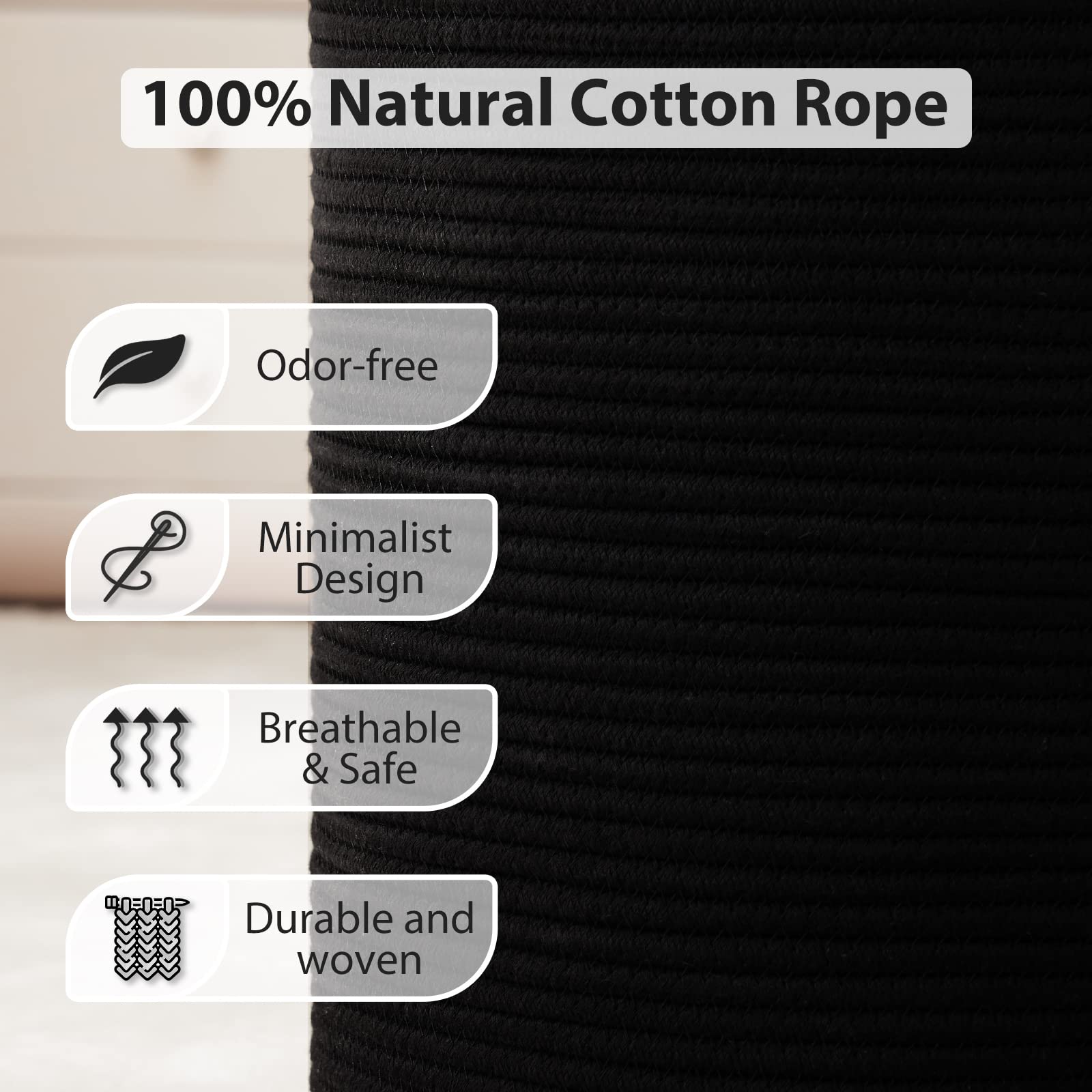 Fiona's magic cotton rope hamper folded storage demonstrates space-saving design