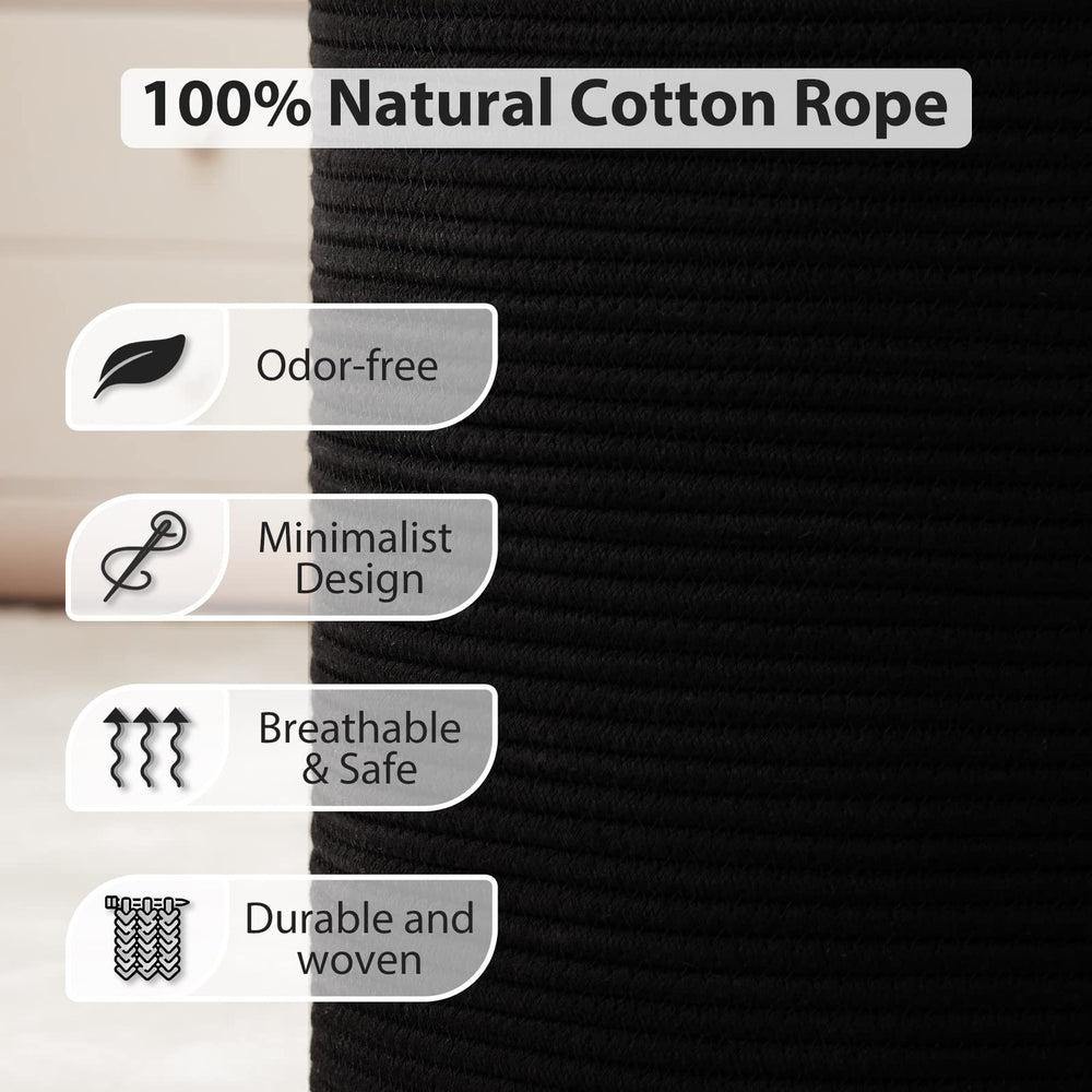 Fiona's magic cotton rope hamper folded storage demonstrates space-saving design