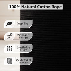 Fiona's magic cotton rope hamper folded storage demonstrates space-saving design