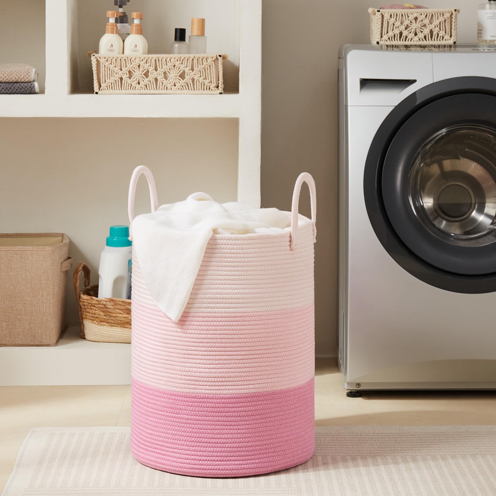 Fiona's magic pink soft-texture basket invites easy handling and kid-friendly use.