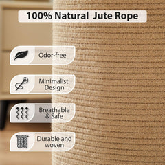 Fiona's Magic jute hamper with wooden bead tassel detail adds boho decor flair