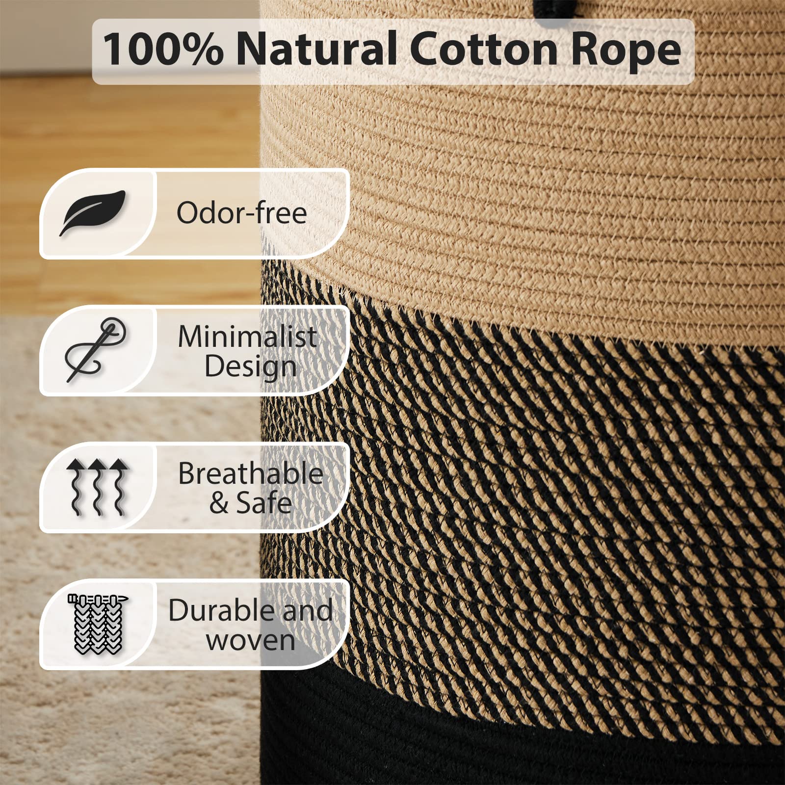 Fiona's magic laundry hamper in bedroom shows easy carry and clean lines.