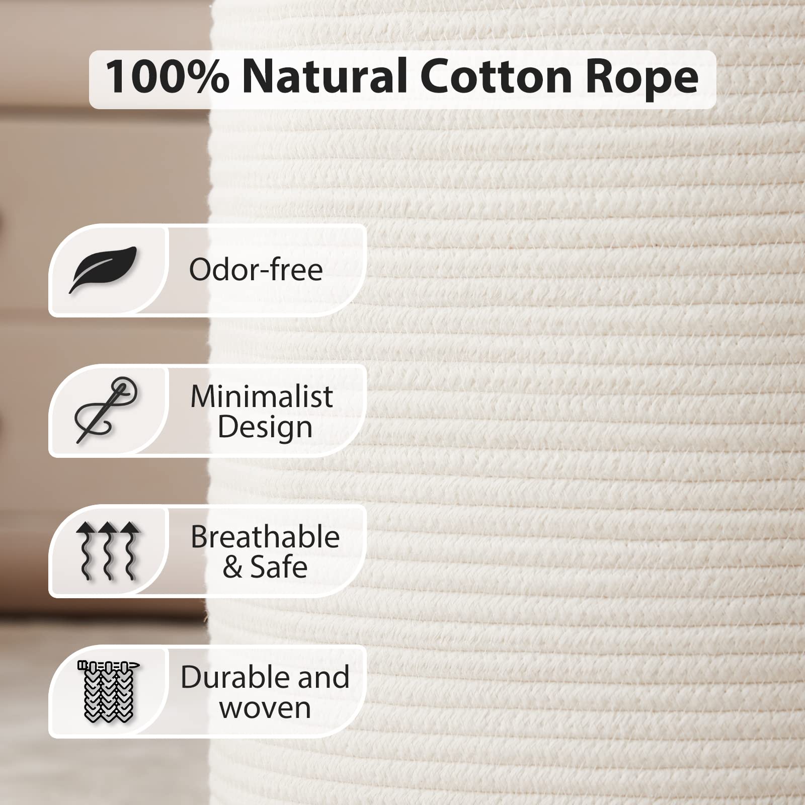 Fiona's magic living room basket doubles as decorative hamper while handling laundry and toys.