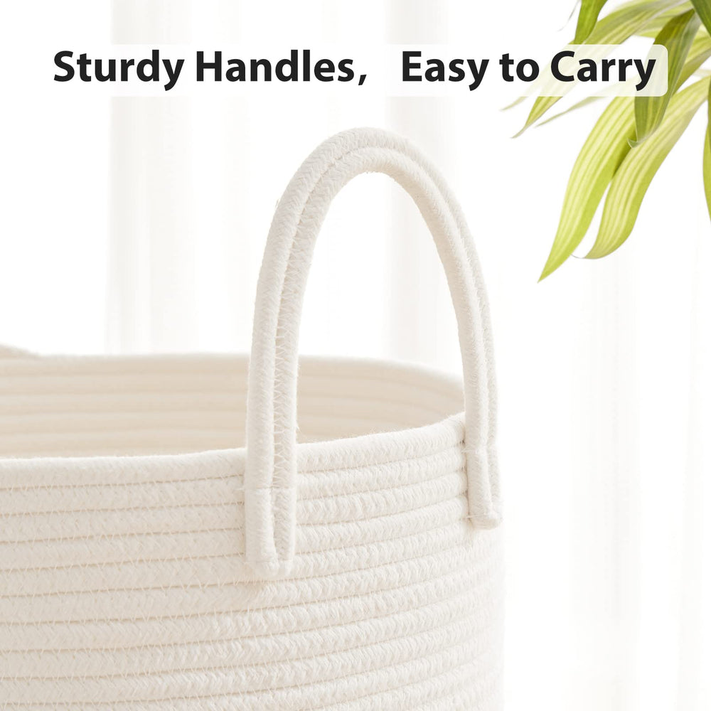 Fiona's magic nordic design basket with minimal stitching elevates bedroom decor and storage.
