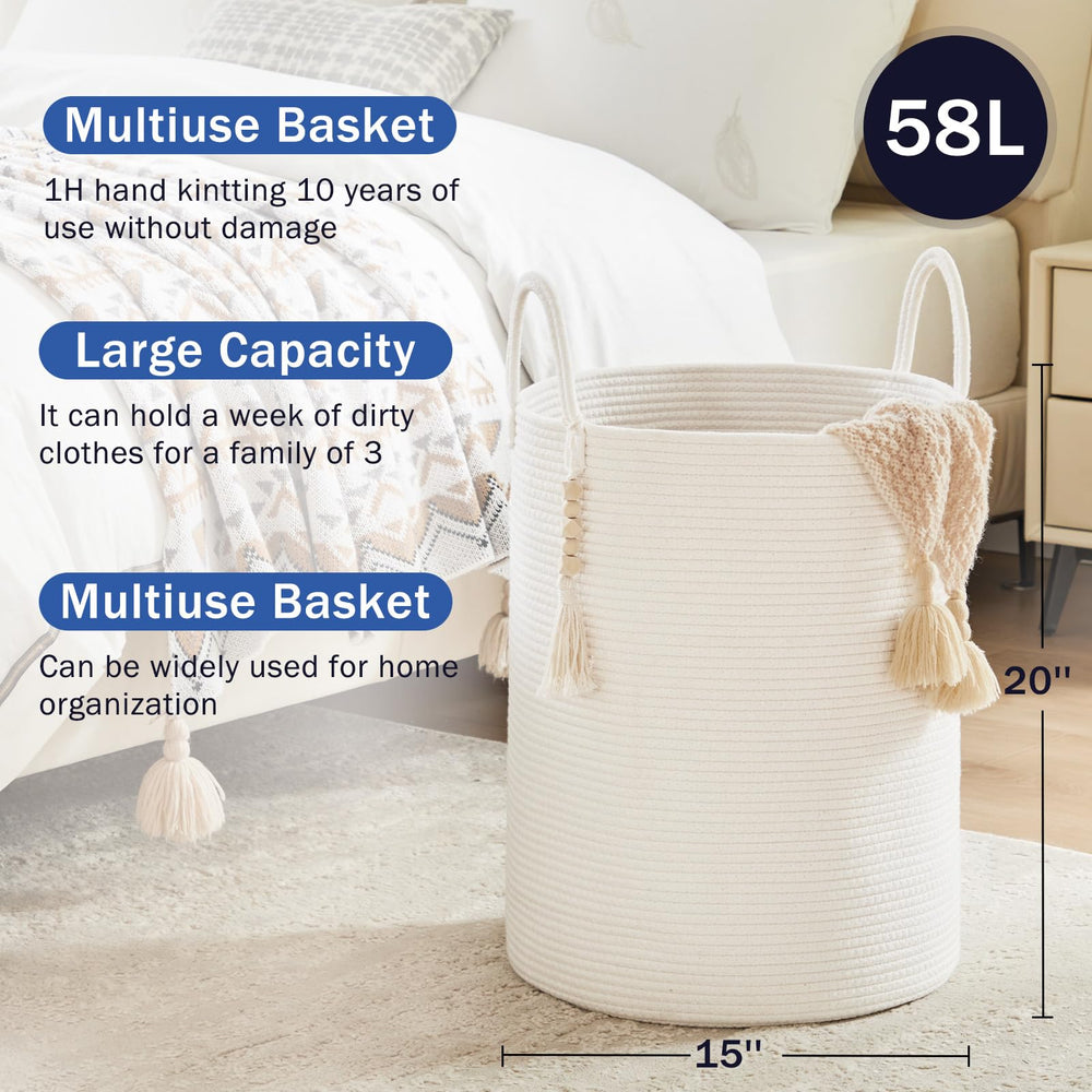 Fiona's magic bedroom-living-room hamper blends into the home, making laundry storage discreet.