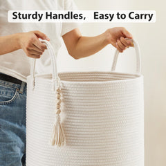 Fiona's magic blanket-storage hamper keeps blankets and toys neatly organized in any room.