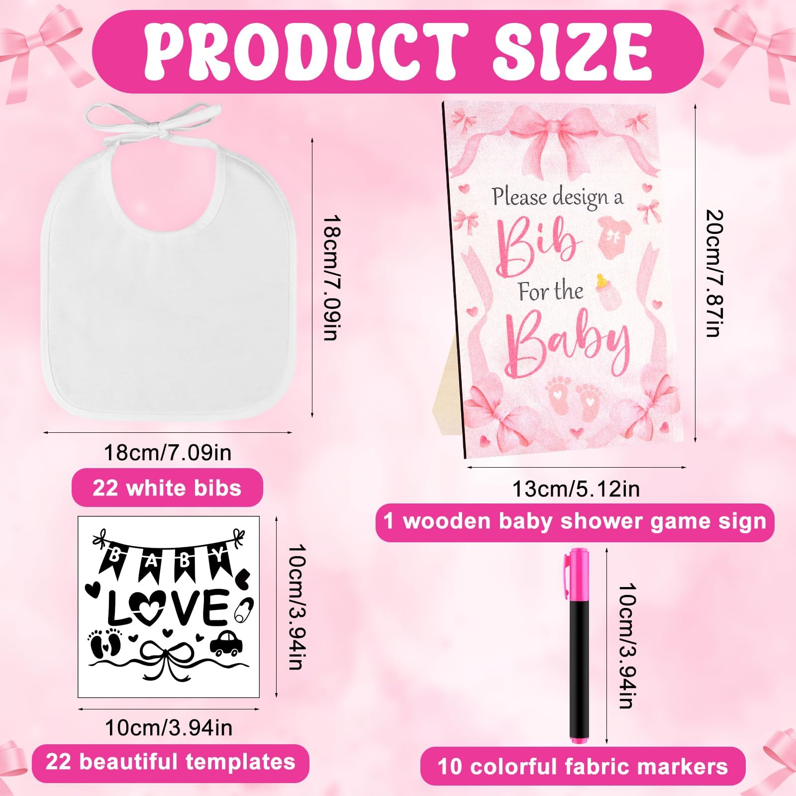 FIONUPI pink bow stencils enable charming bib designs for memorable photos.