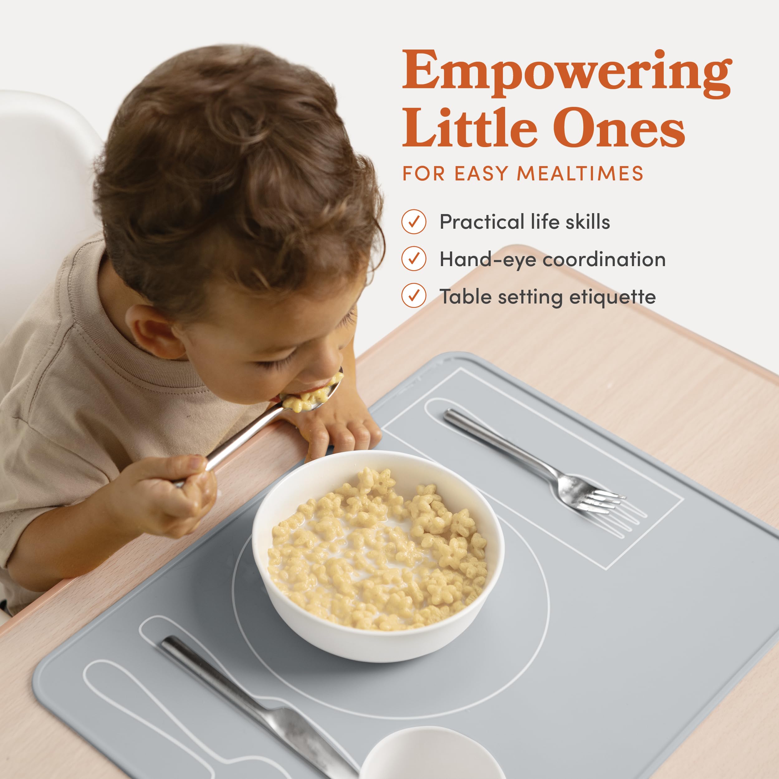 Fire Rooster Kids silicone placemat close-up shows non-toxic, durable texture