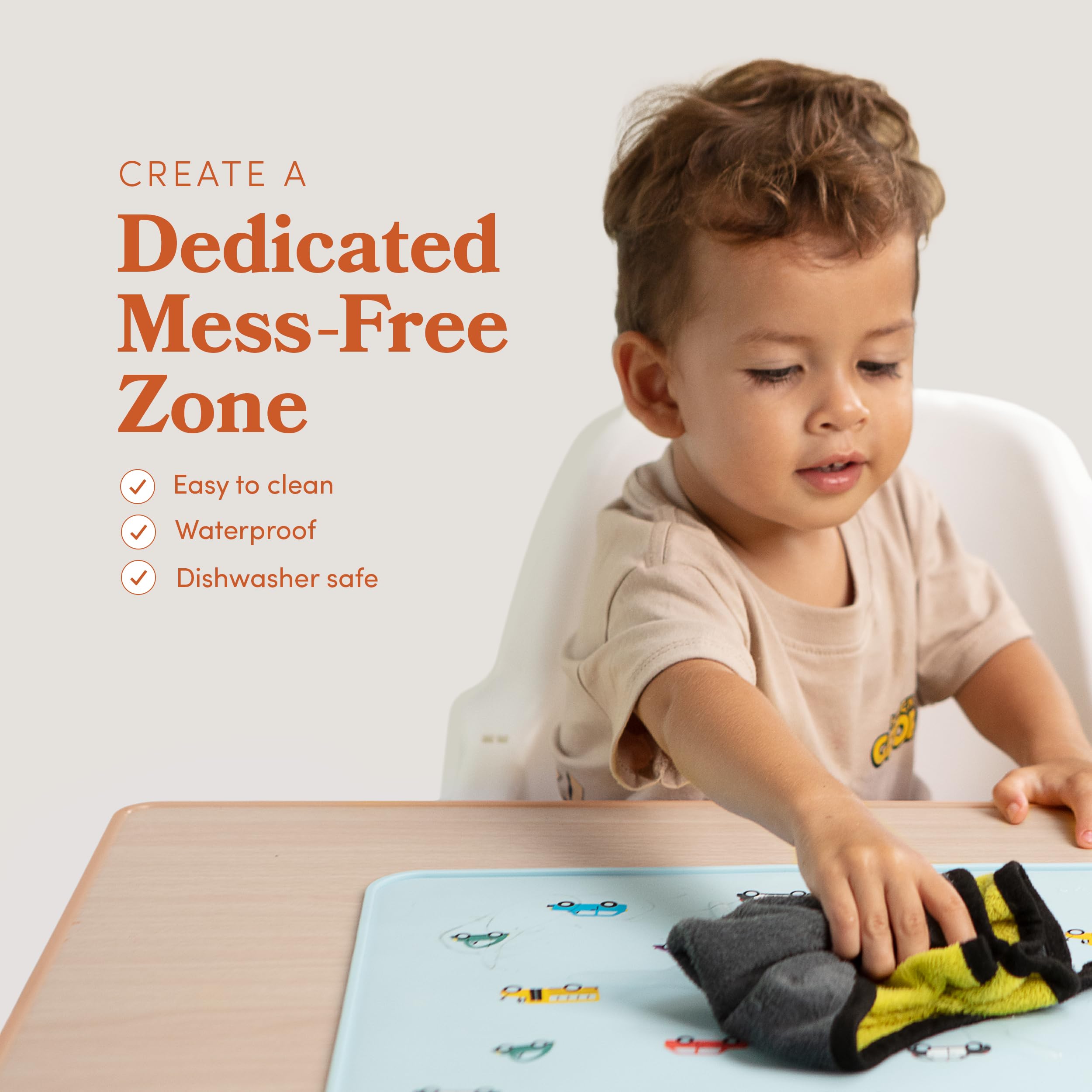 Fire Rooster Kids placemats easy clean back resist dust and quick drying