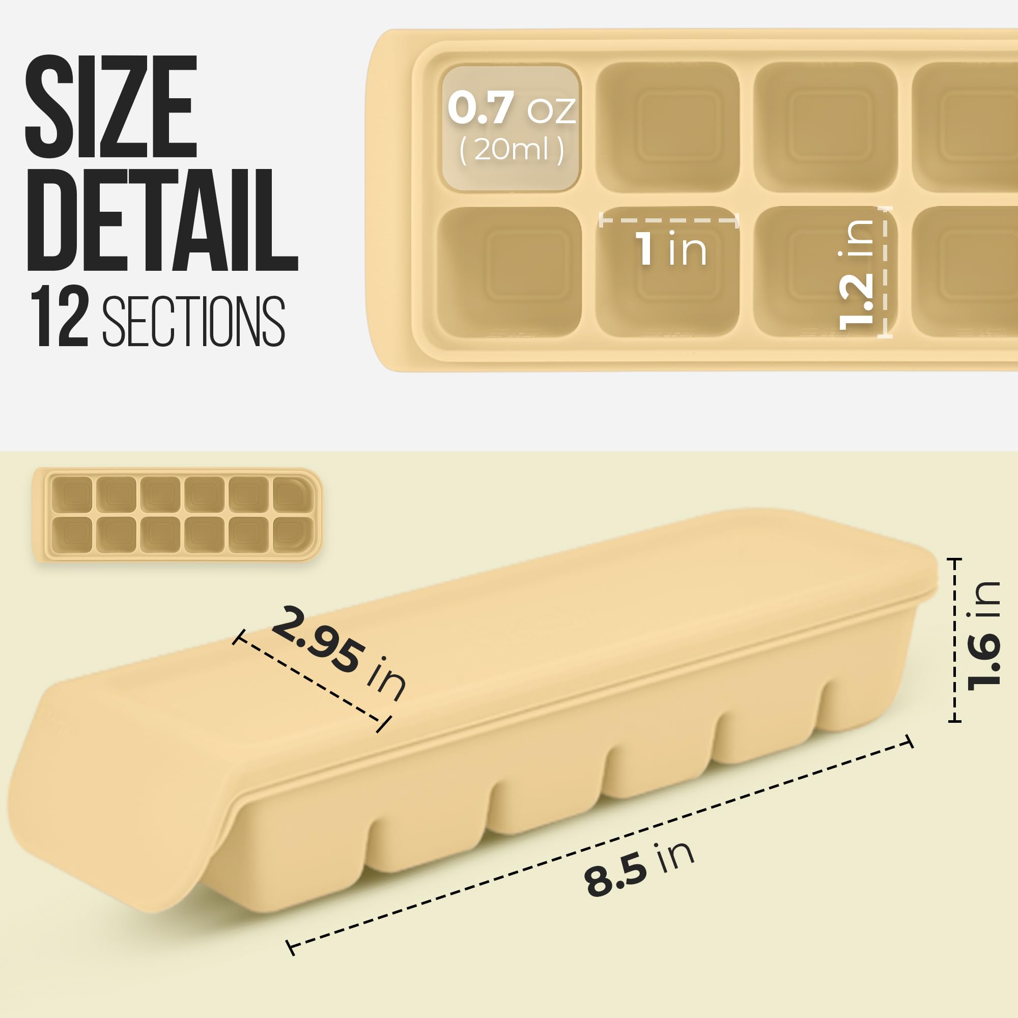 Firgi versatile tray for baby food, coffee ice, broths, and herbs