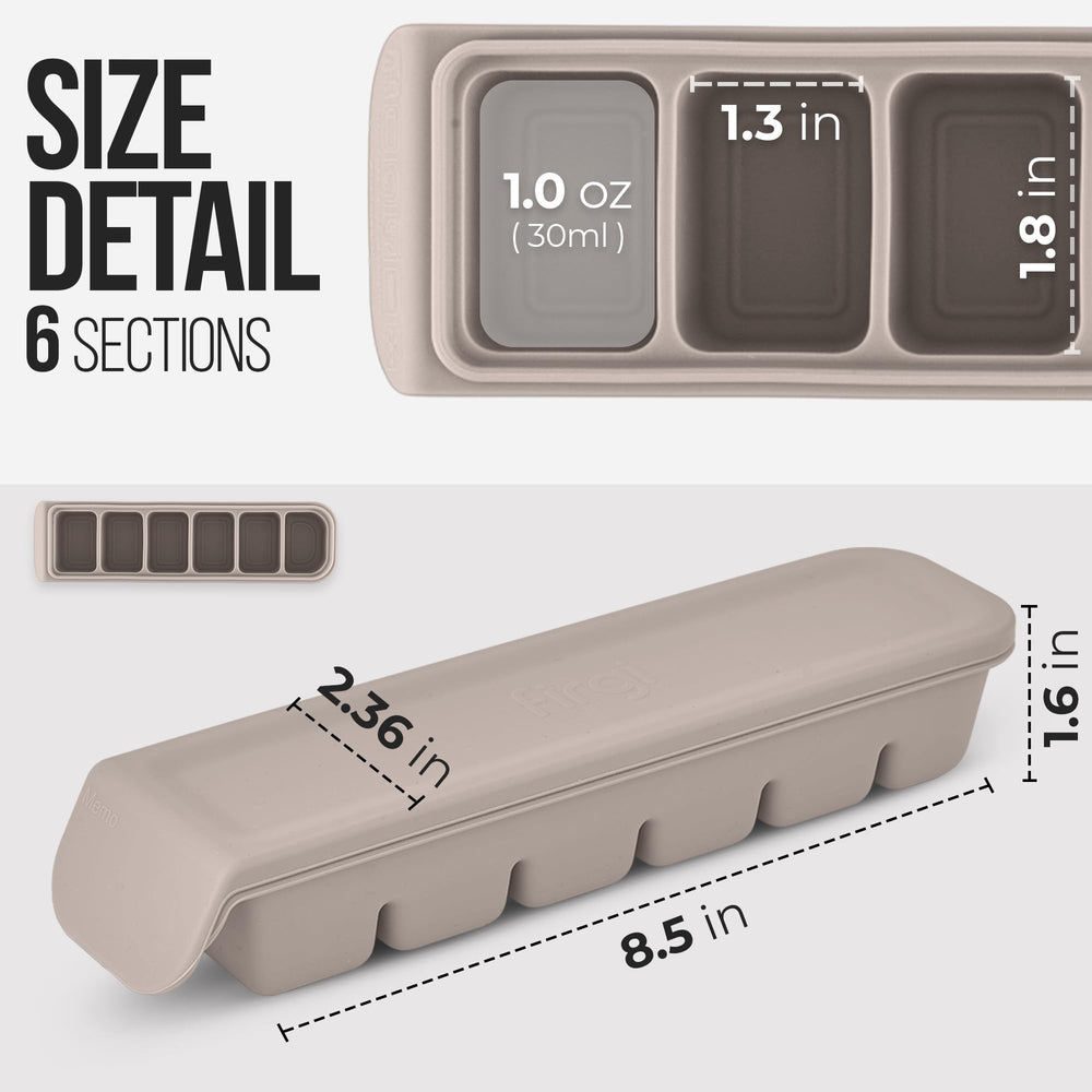 Firgi clear-size trays for easy cube counting and planning.