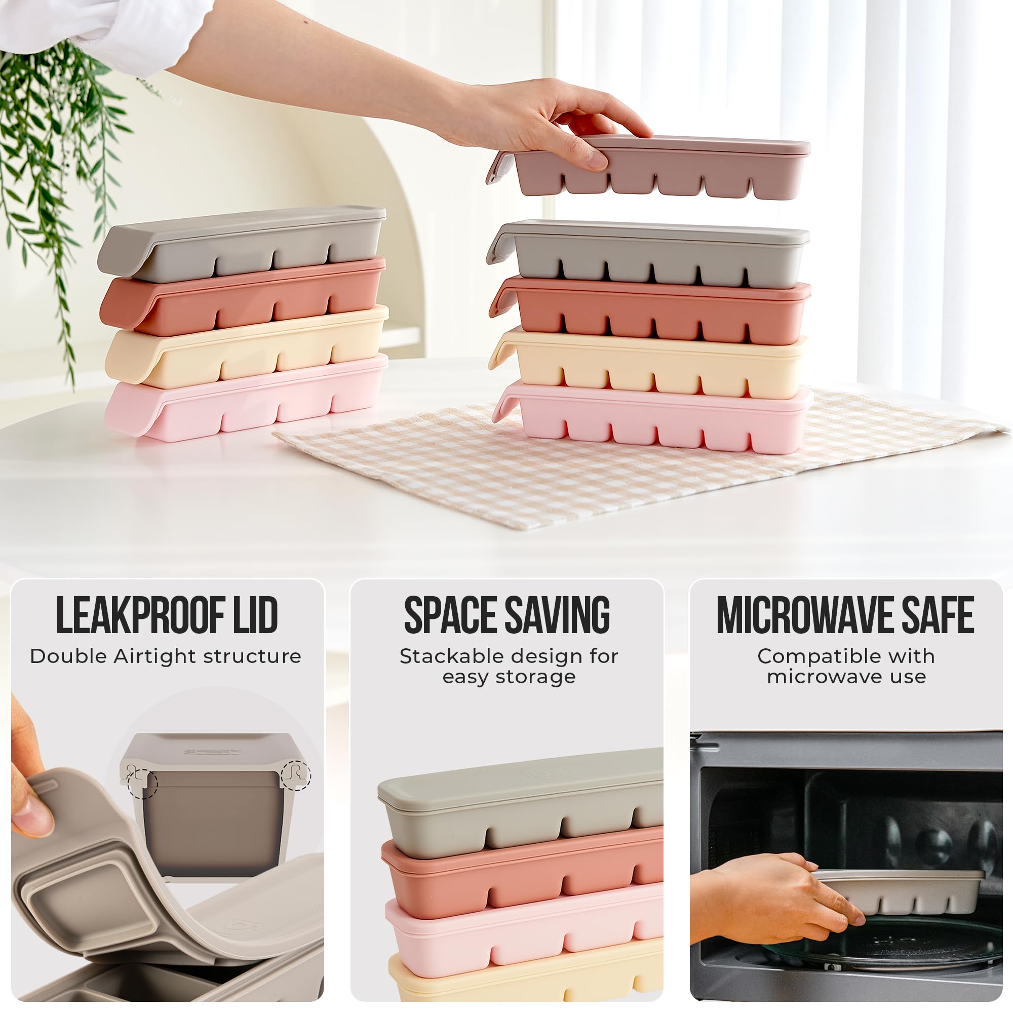 Firgi dishwasher-safe and freezer-safe tray simplifies cleanup and storage