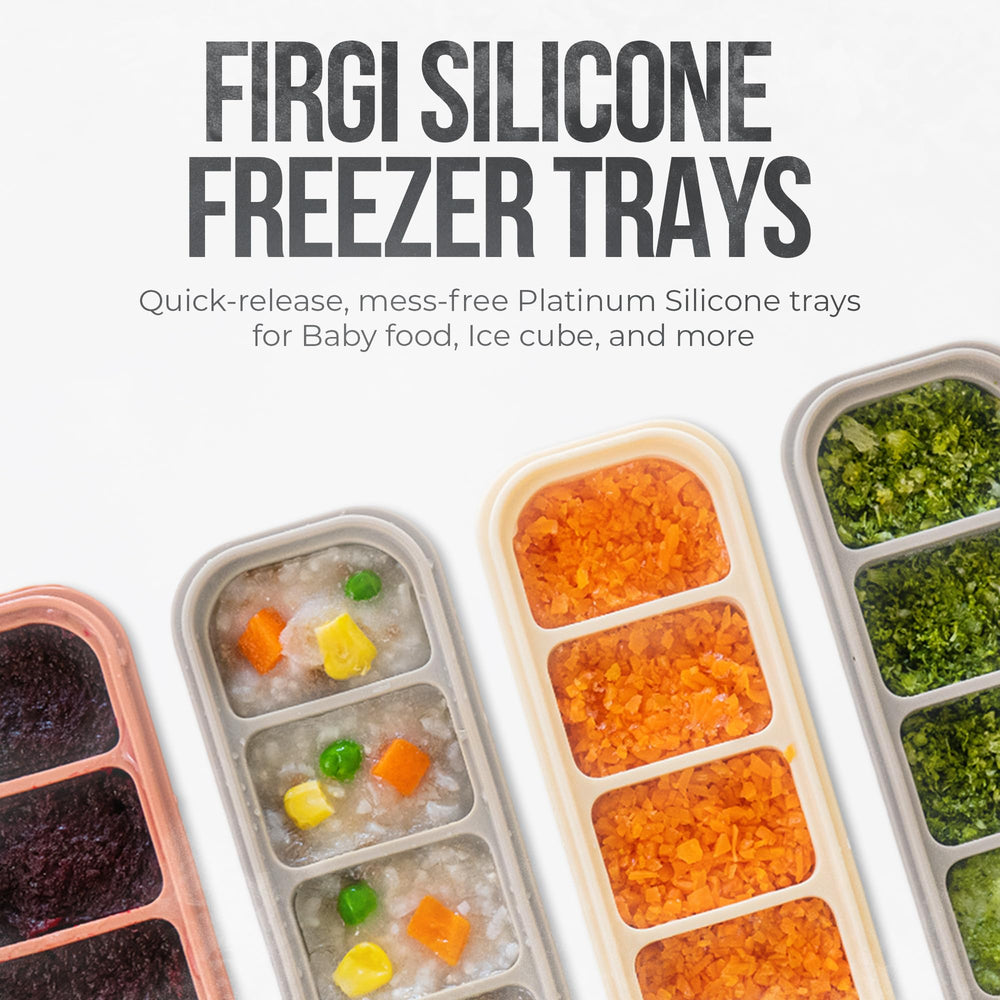 Firgi ice cubes 12 sections show precise 0.7 oz portions for breast milk.