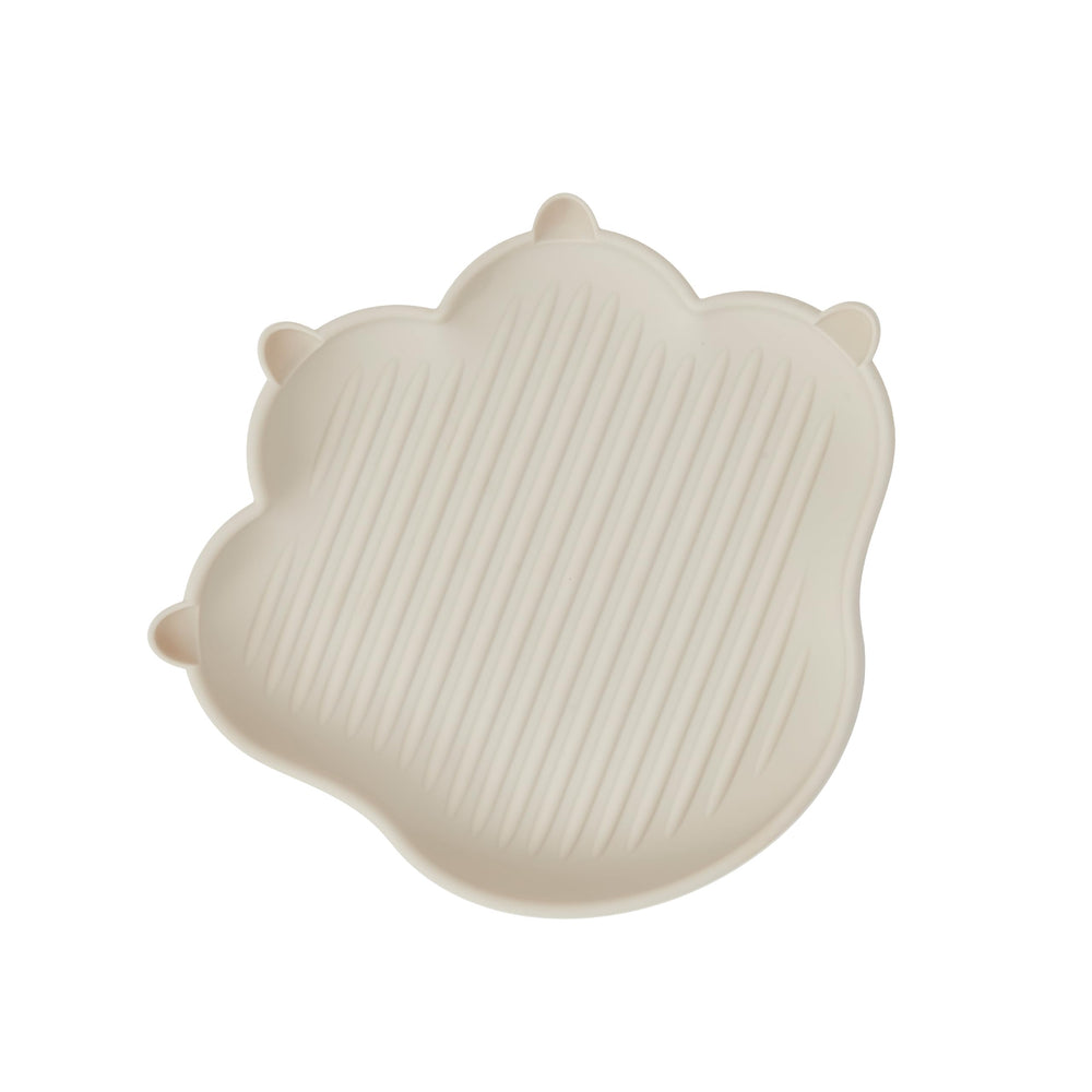Firgi MEOW silicone plate with cat design; durable and easy to clean.