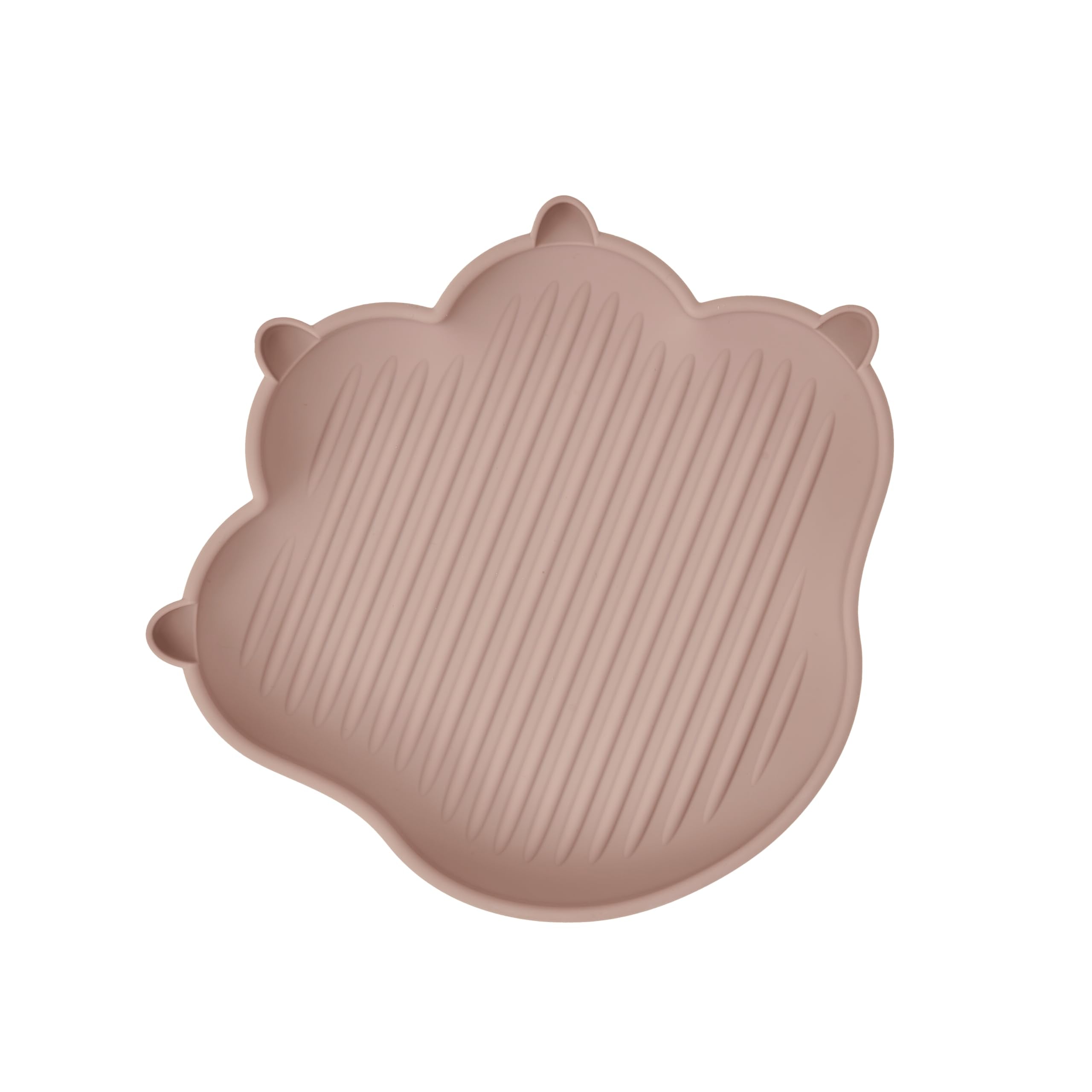 Firgi MeowMeow taupe brown plate for babies—durable silicone for independent meals