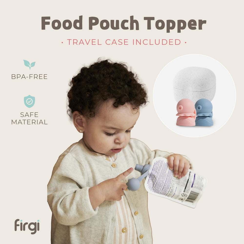 Firgi Octopus pink pouch topper adds color and keeps drinks tidy.