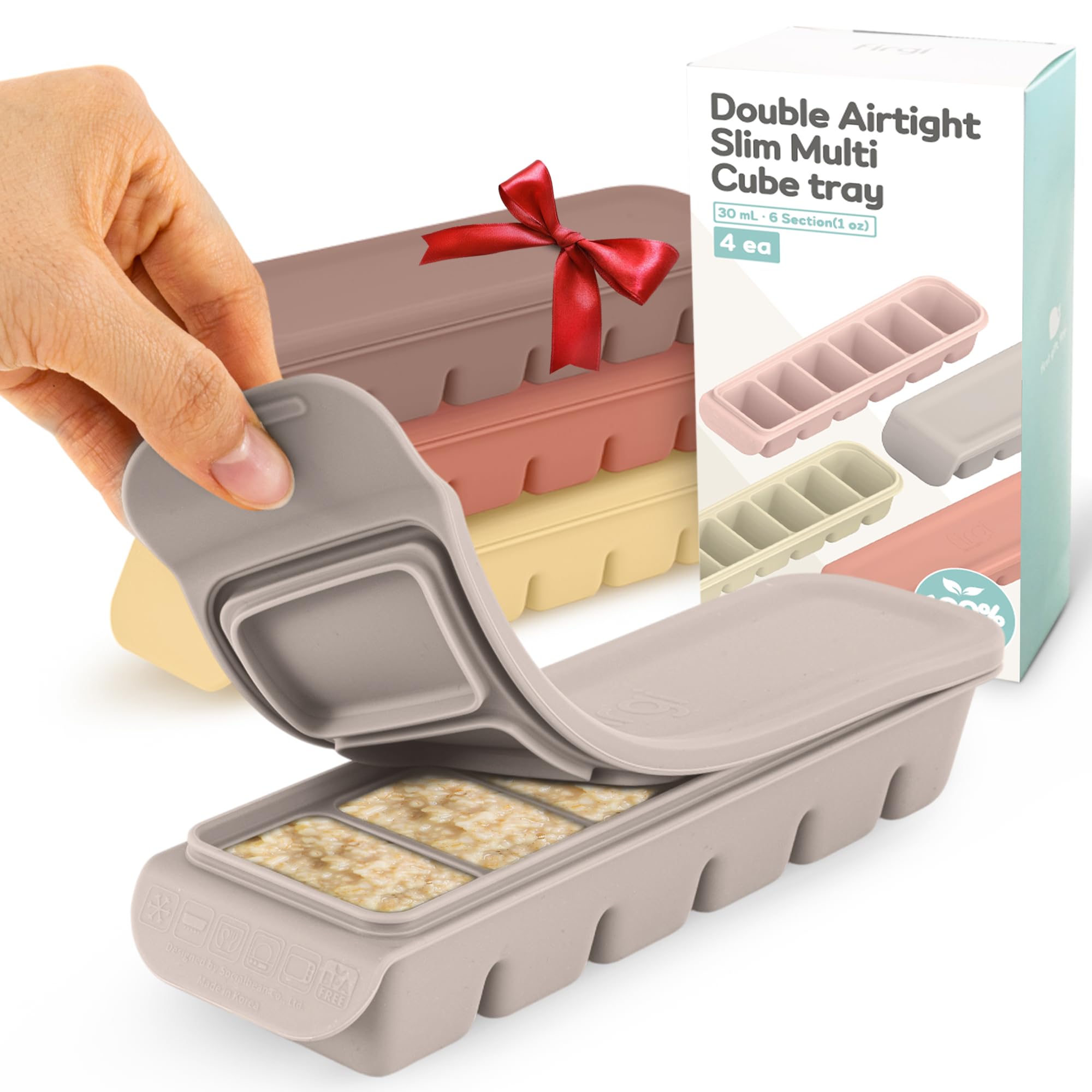 Firgi silicone ice-cube-tray-lid leak-resistant keeps flavors fresh and freezer odors contained.