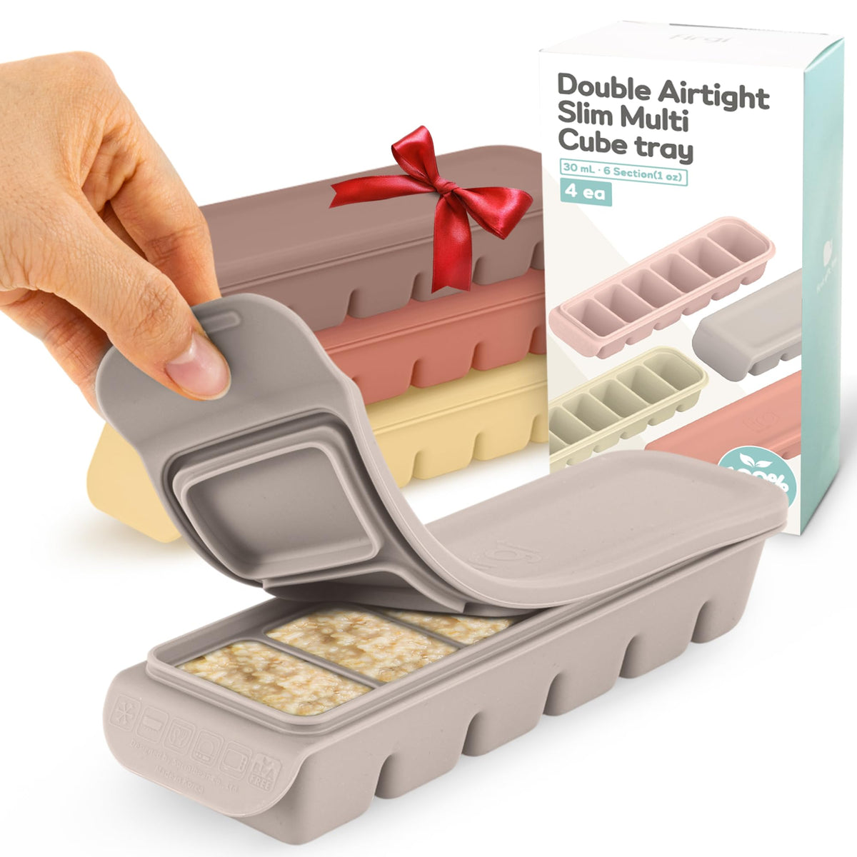 Firgi silicone ice-cube-tray-lid leak-resistant keeps flavors fresh and freezer odors contained.