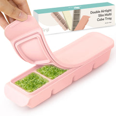 Firgi silicone ice cube tray pastel pink four sections keeps baby portions organized