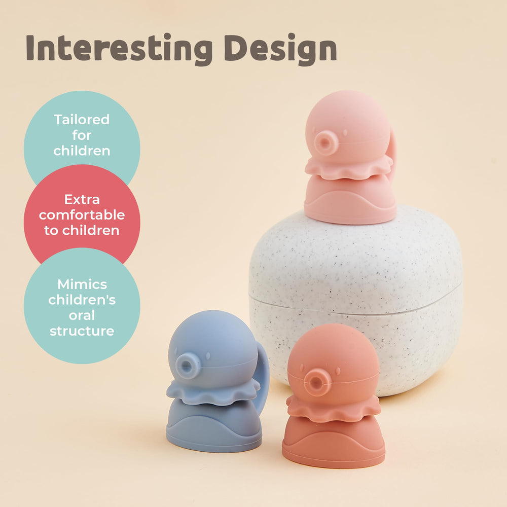 Firgi teething-friendly edge comforts baby lips during meals.