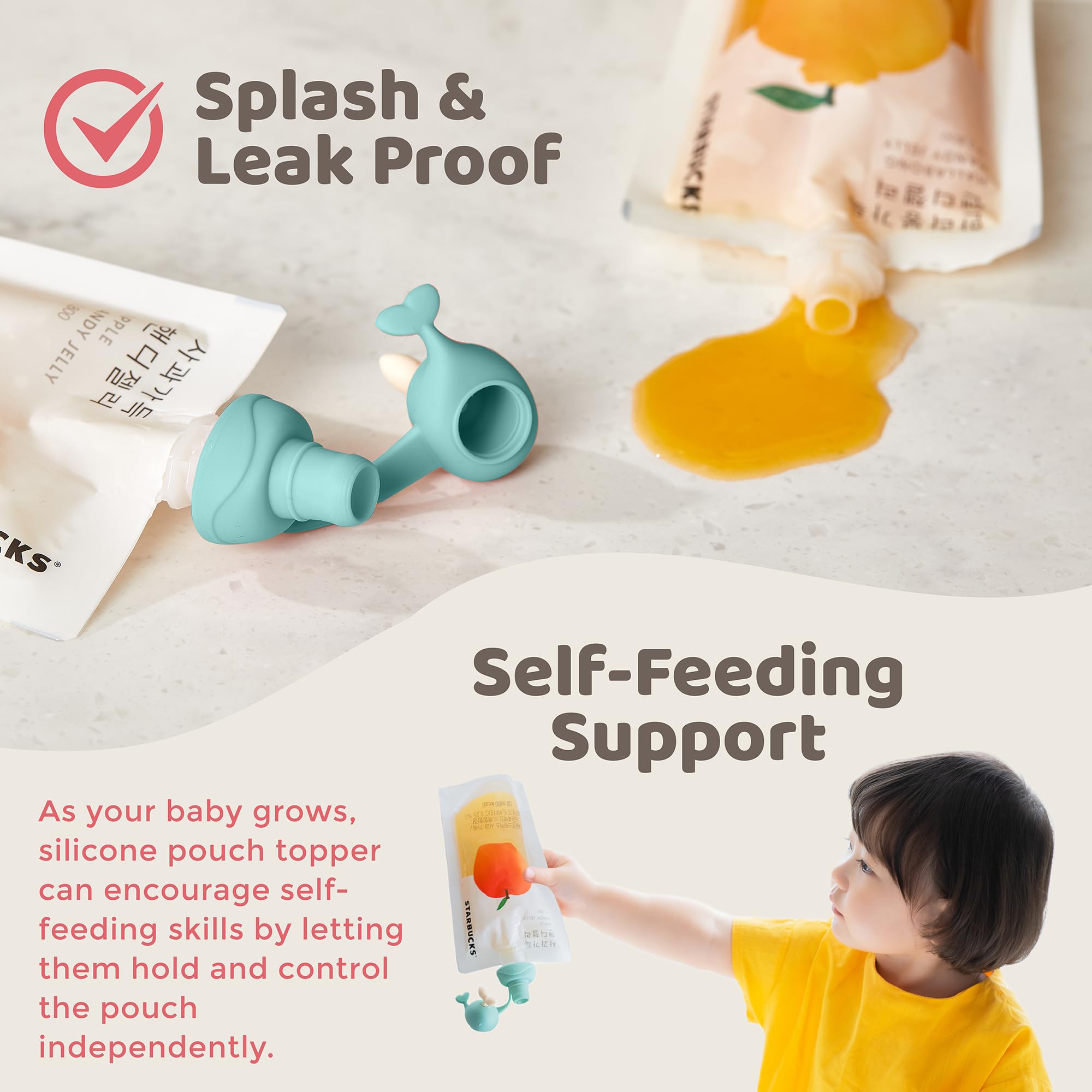 Firgi travel-case with toppers and pouches for hygienic on-the-go feeding.