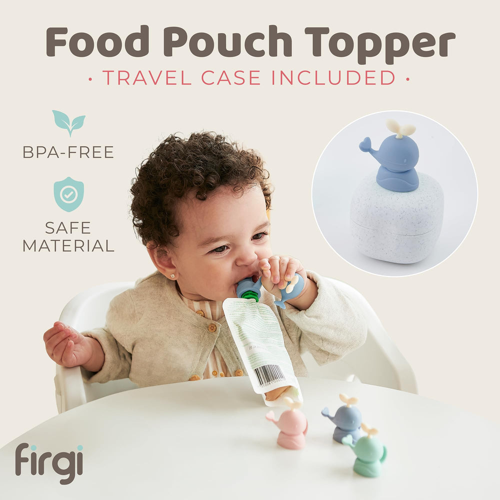 Firgi Whale SoftSip Topper close-up shows silicone texture for safe teething.