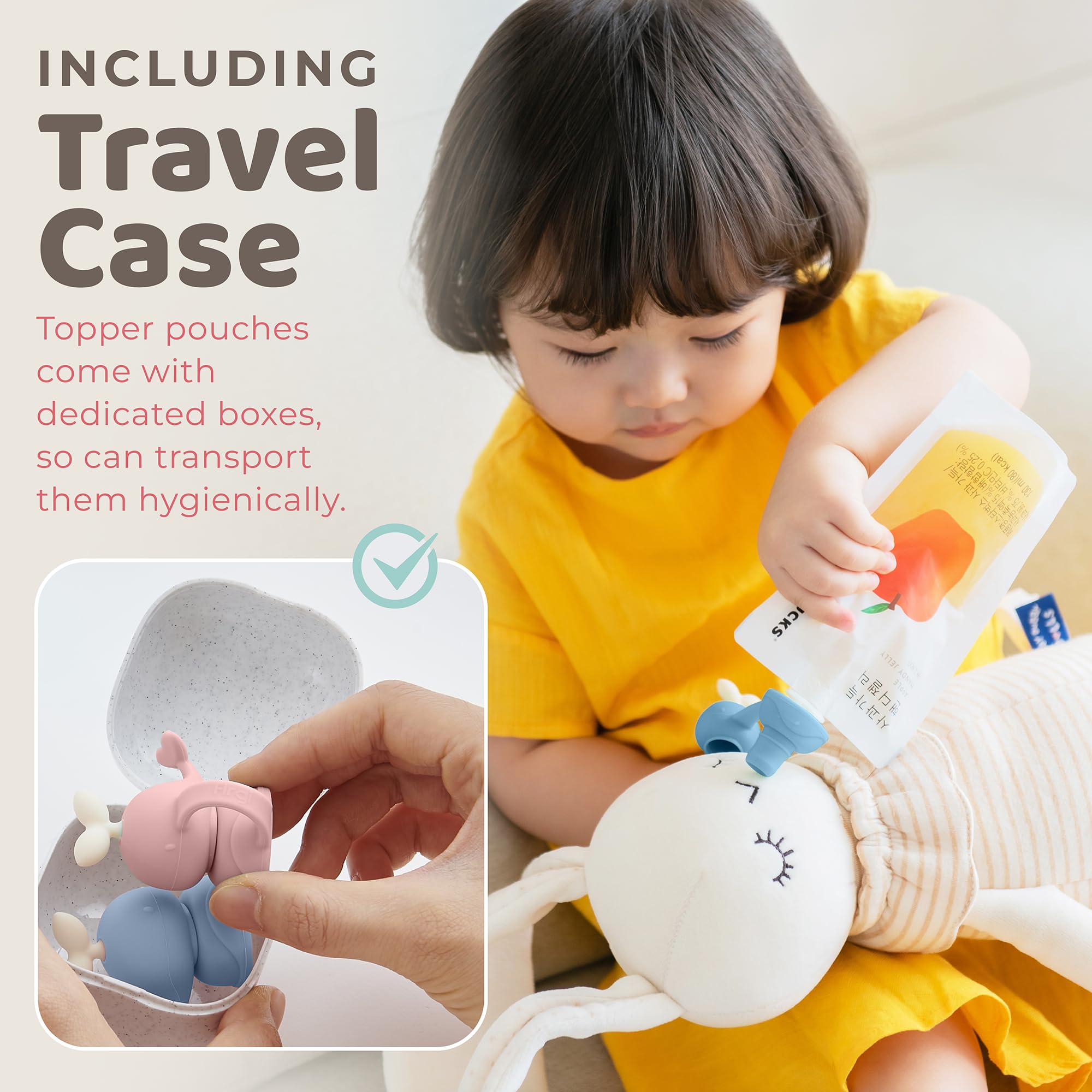 Firgi Whale SoftSip Topper promotes self-feeding with easy-grip design.