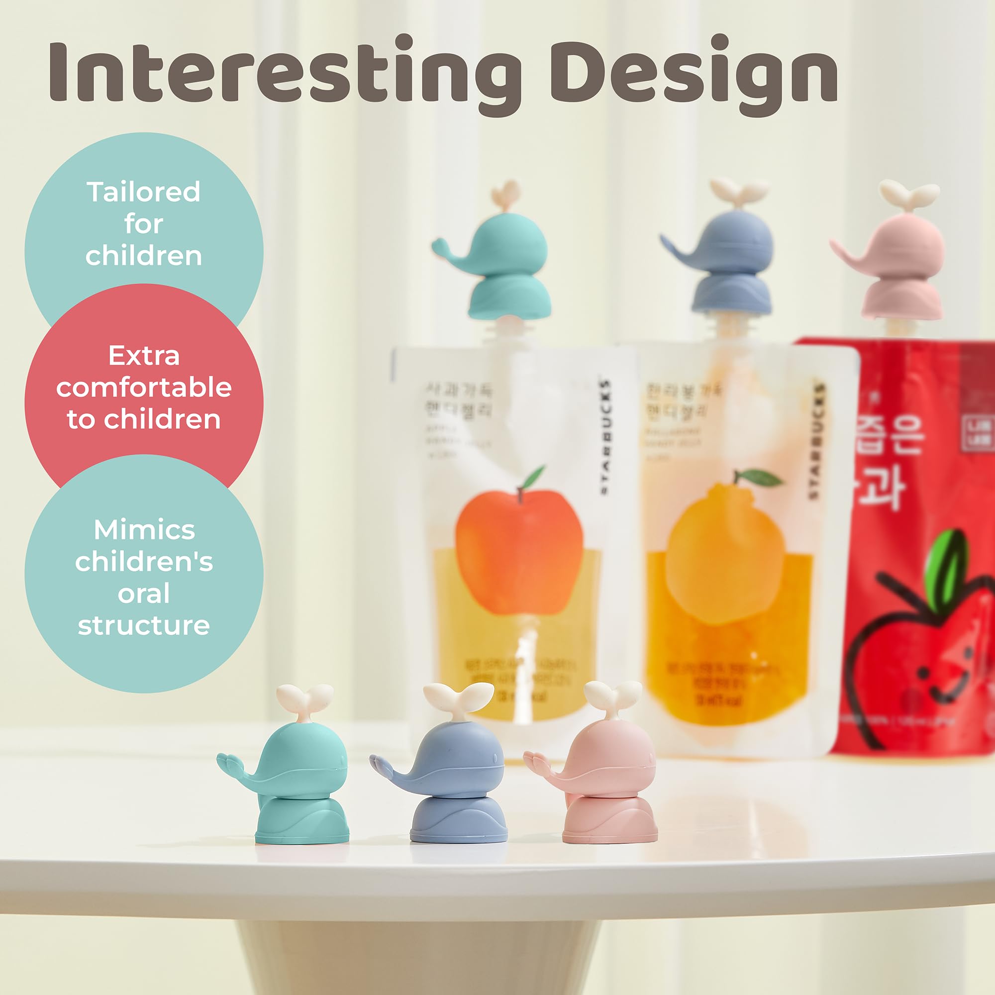 Firgi Whale SoftSip Topper teething-friendly rounded edges soothe lips.