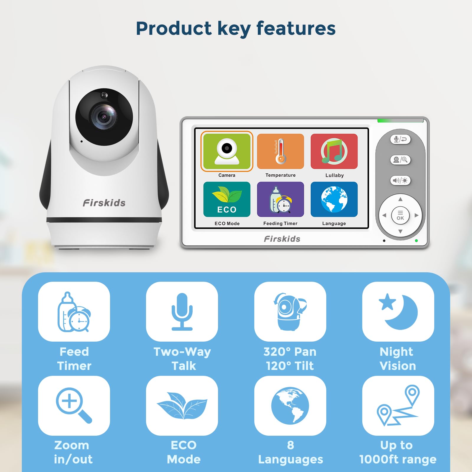 Firskids remote pan-tilt-zoom shows flexible viewing angles