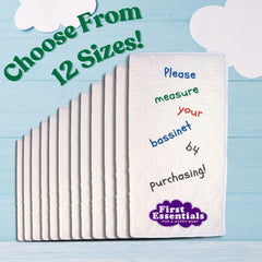 First Essentials bassinet mattress showing spot-clean capability for quick refreshes