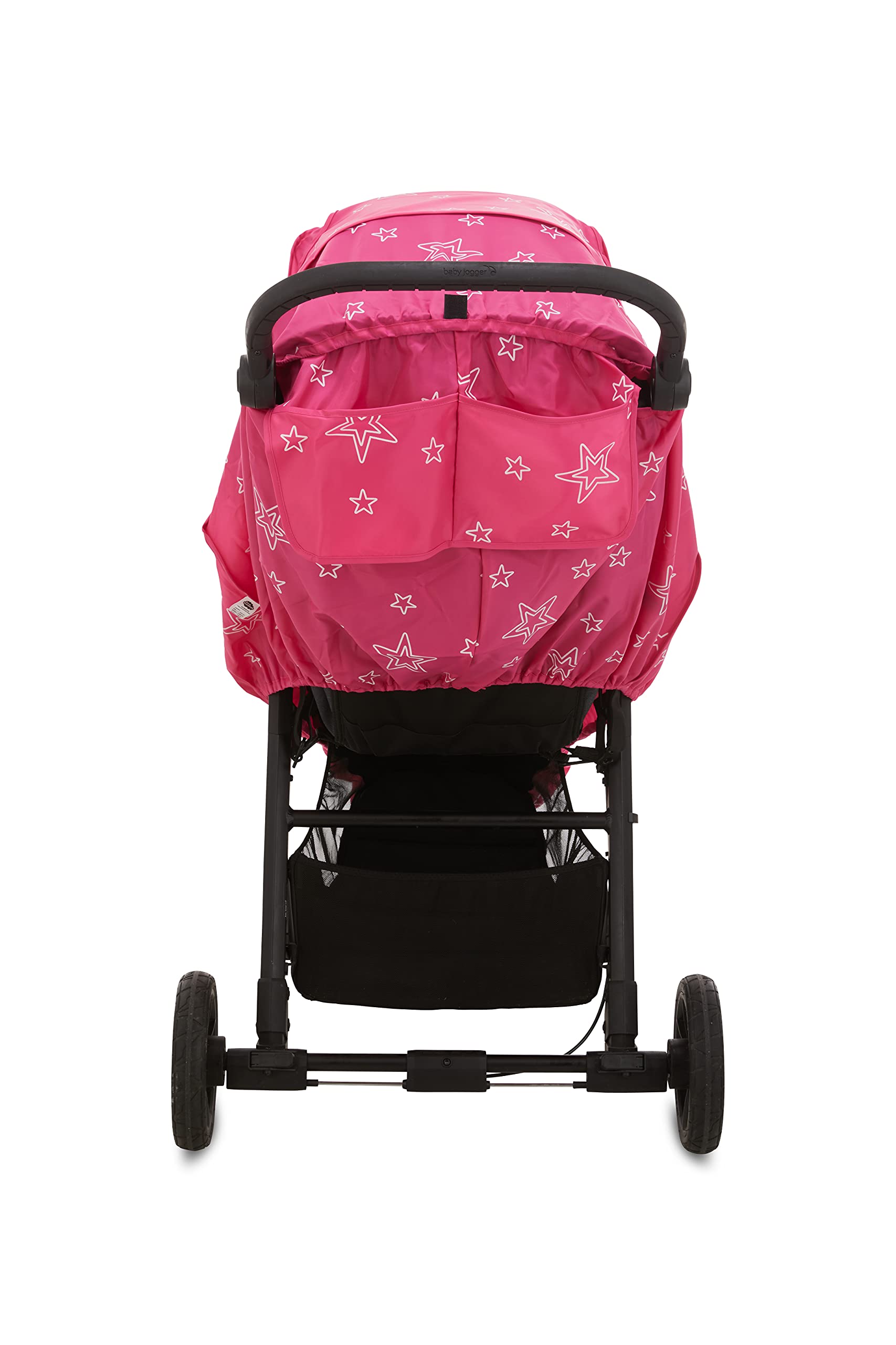 First Essentials pink rain cover with two-way zipper for easy entry