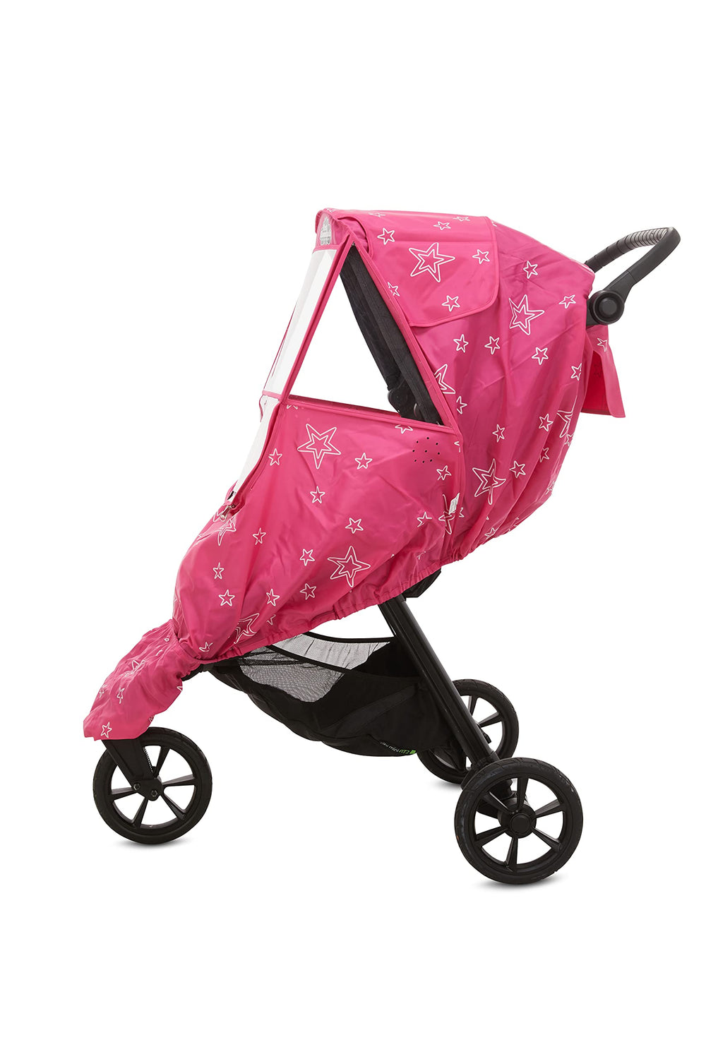 First Essentials universal-fit rain cover fits most strollers securely