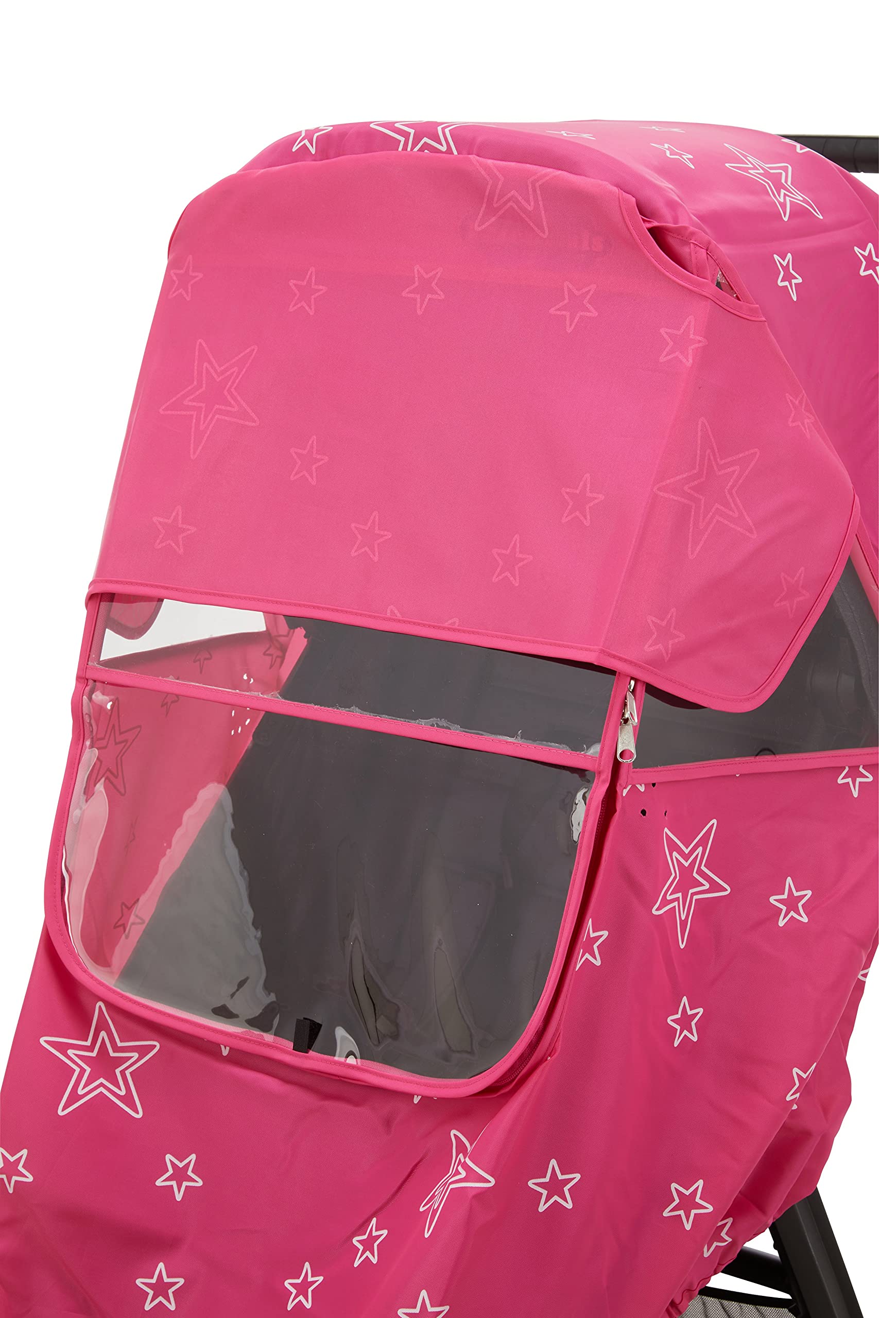 First Essentials pink rain cover folds into compact travel pouch