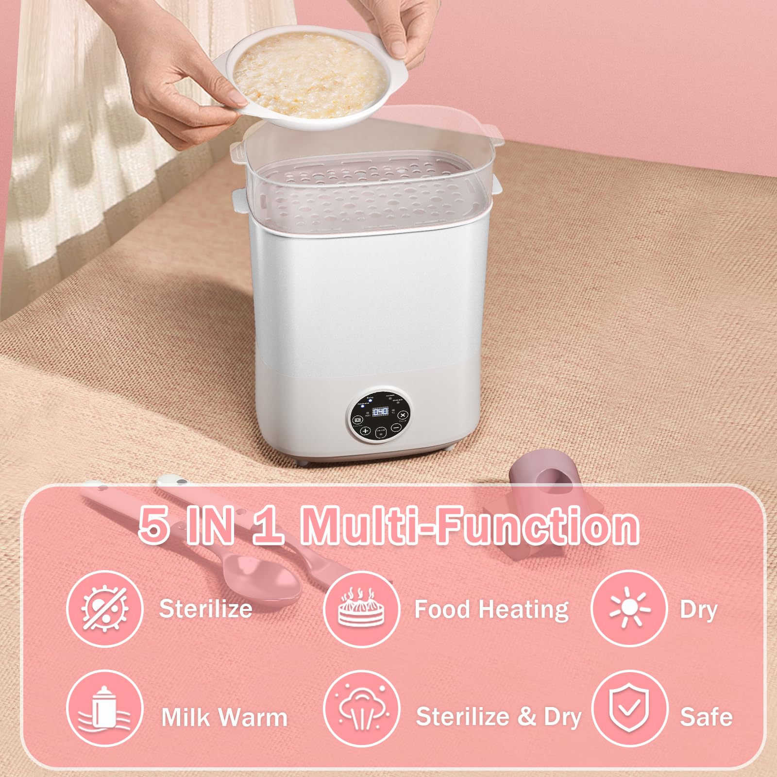 Fisca sterilizer and dryer LCD panel for easy control and settings