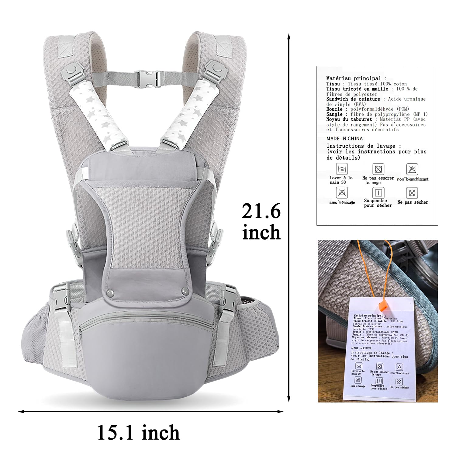 Fisca baby-carrier storage-pockets-essentials keeps daily items within reach.